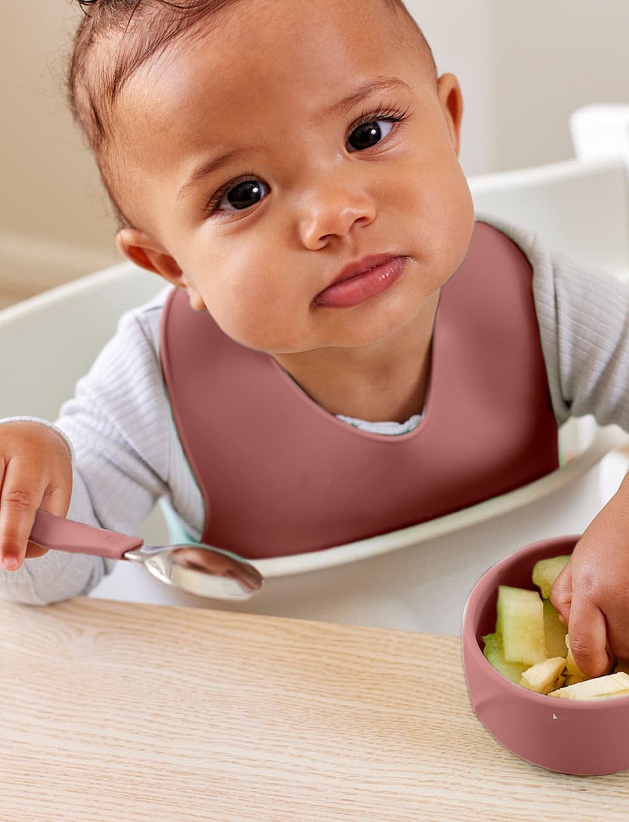 Everyday Baby - Silicone Baby Bowl 2-Pack Nature Red - Õhtusöögikomplektid - nature red - 0