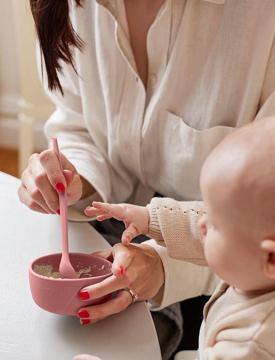 Everyday Baby - Silicone Baby Bowl 2-Pack Nature Red - Õhtusöögikomplektid - nature red - 4