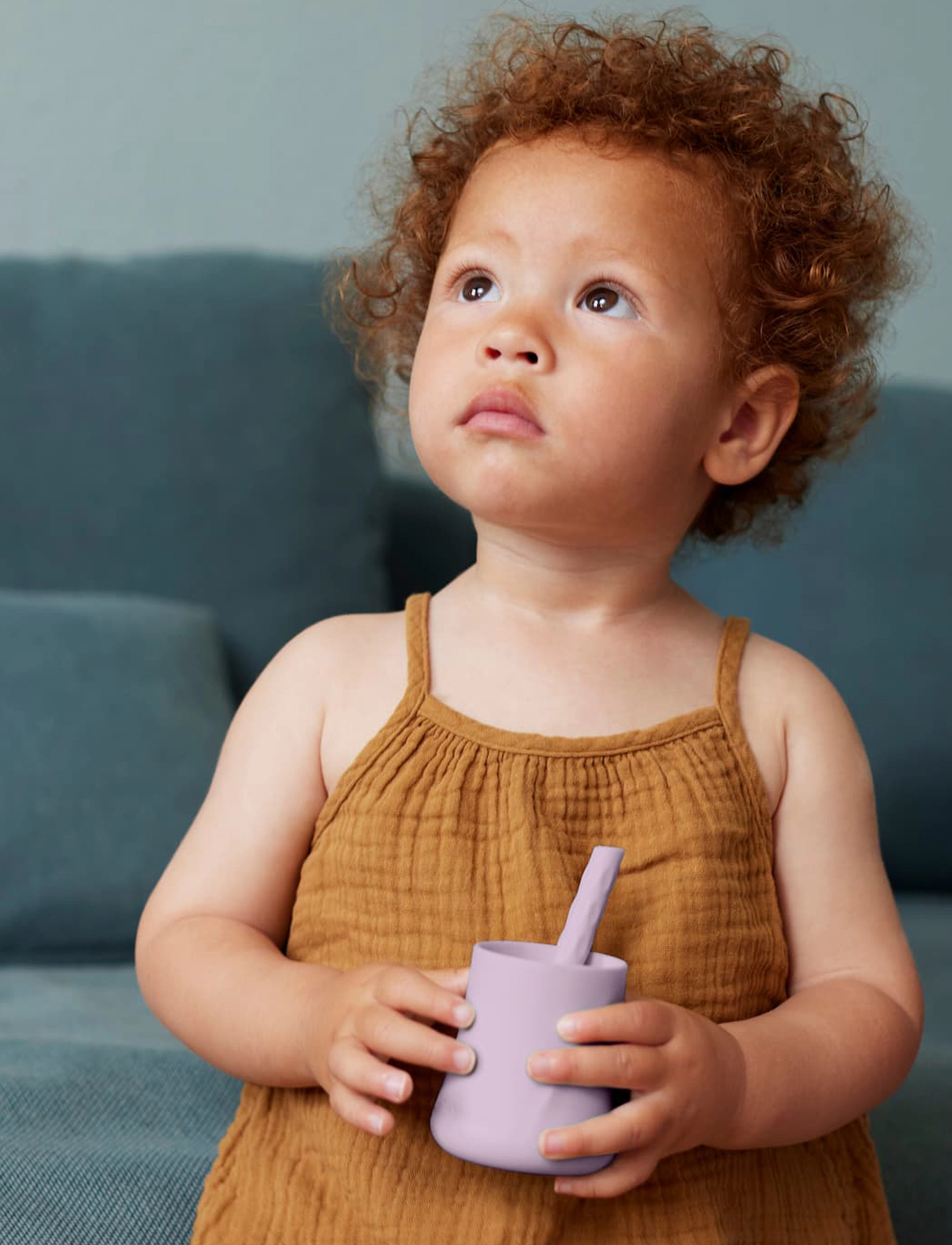 Everyday Baby - Silicone Straw 6-pack QG/LL/SY - quiet grey/light lavender/soft yellow - 1