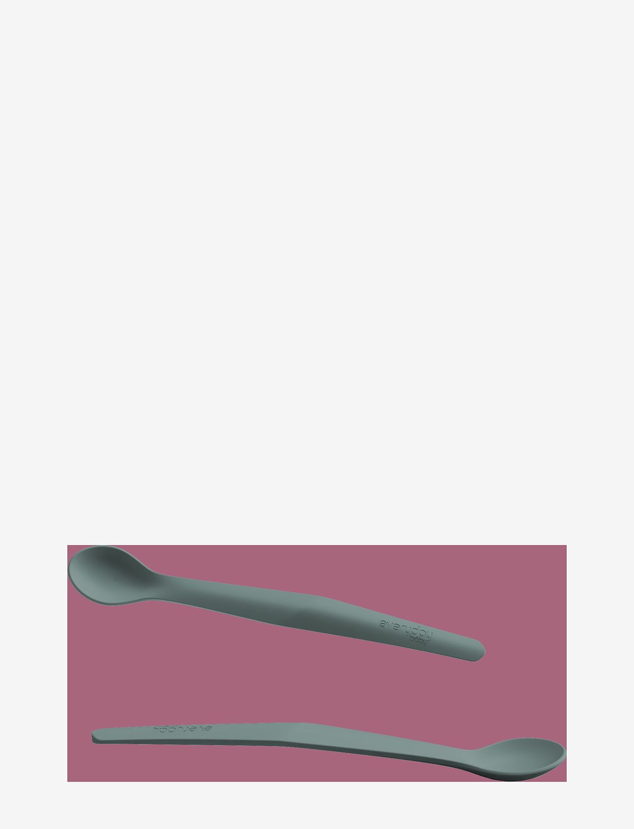 Everyday Baby - Silicone Baby Spoon Harmony Green - serveringssæt - harmony green - 2