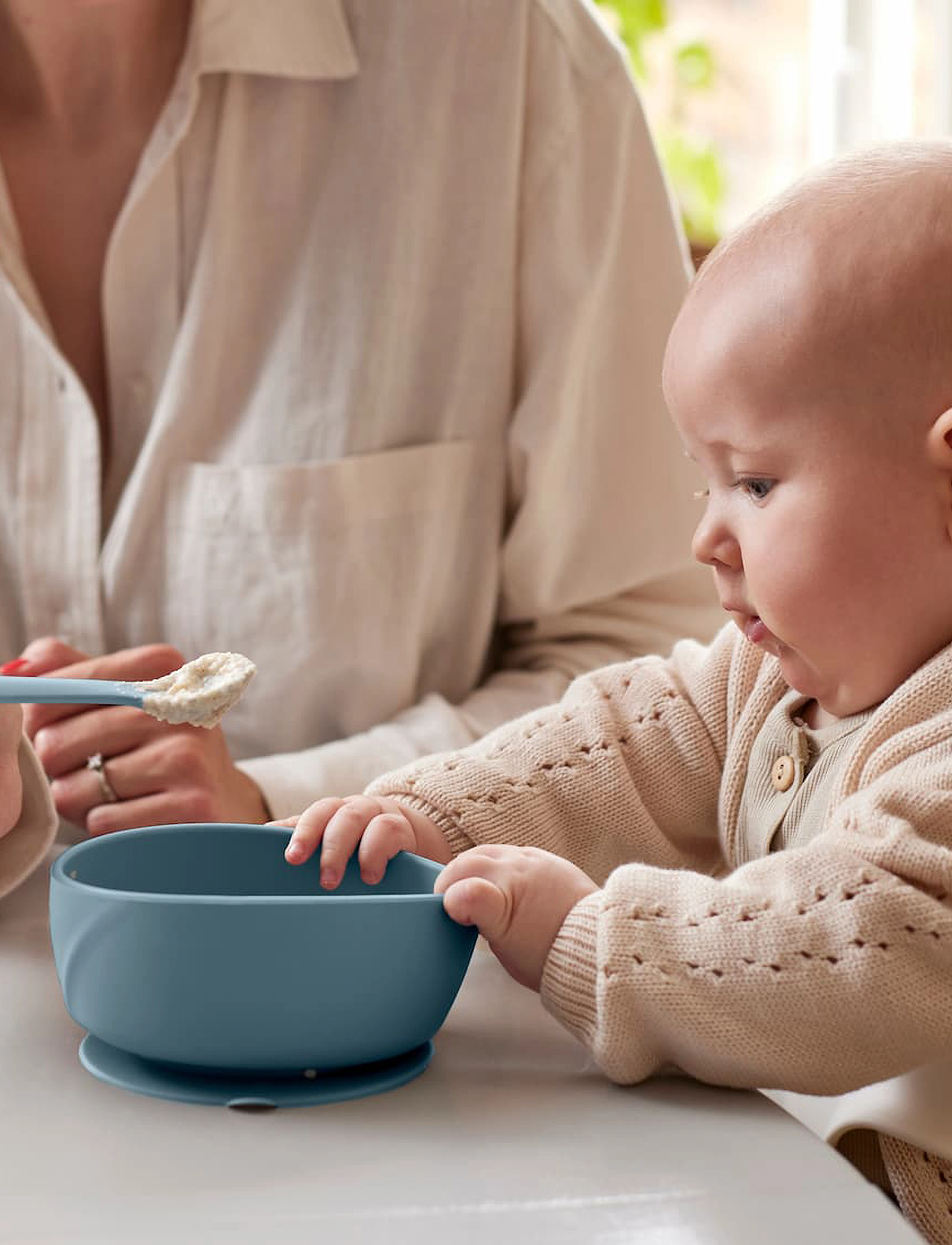 Everyday Baby Silicone Suction Bowl Harmony Green, One Size, Plates & Bowls, Grau - Kinder