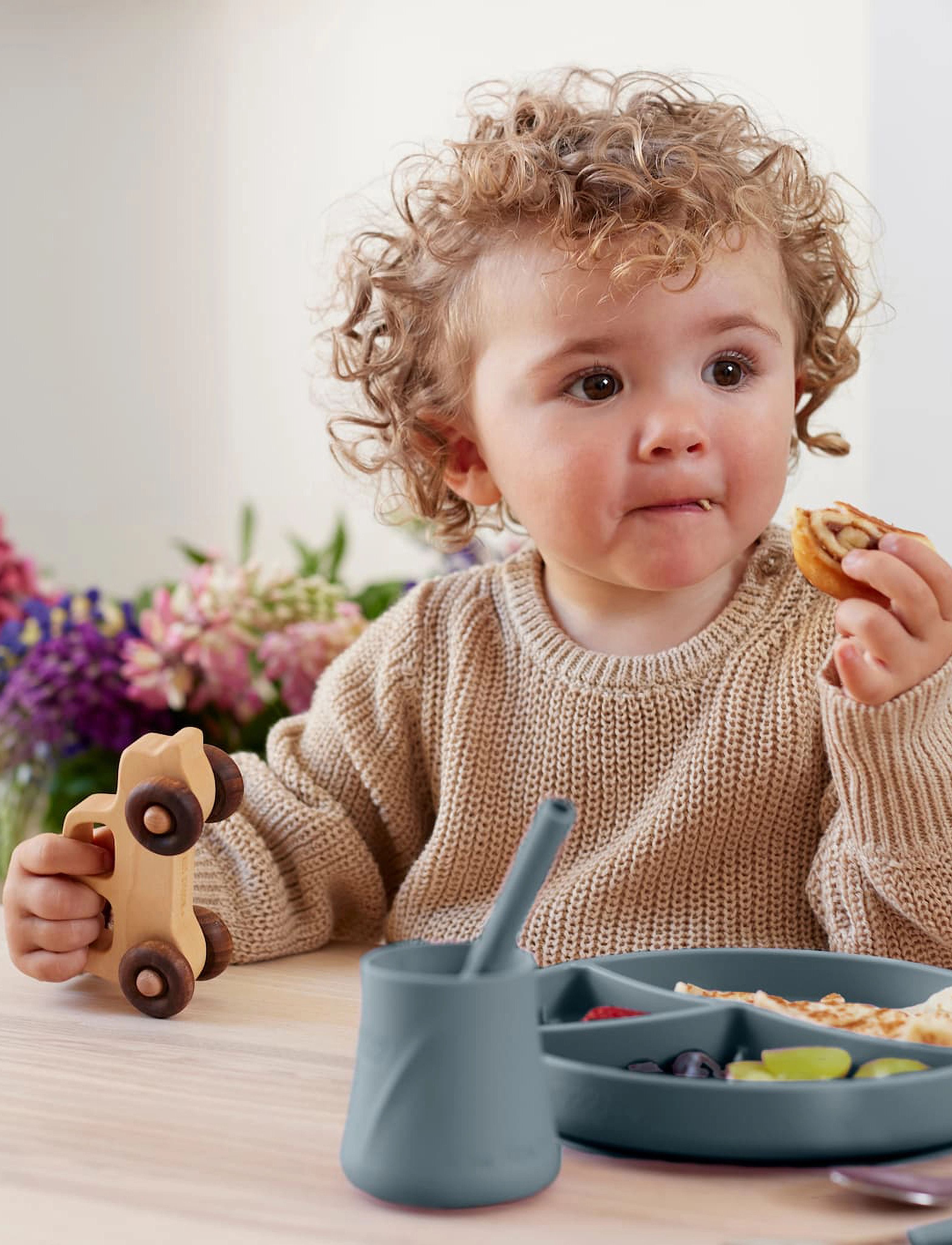 Everyday Baby - Silicone Suction Plate Harmony Green - dinner sets - harmony green - 3