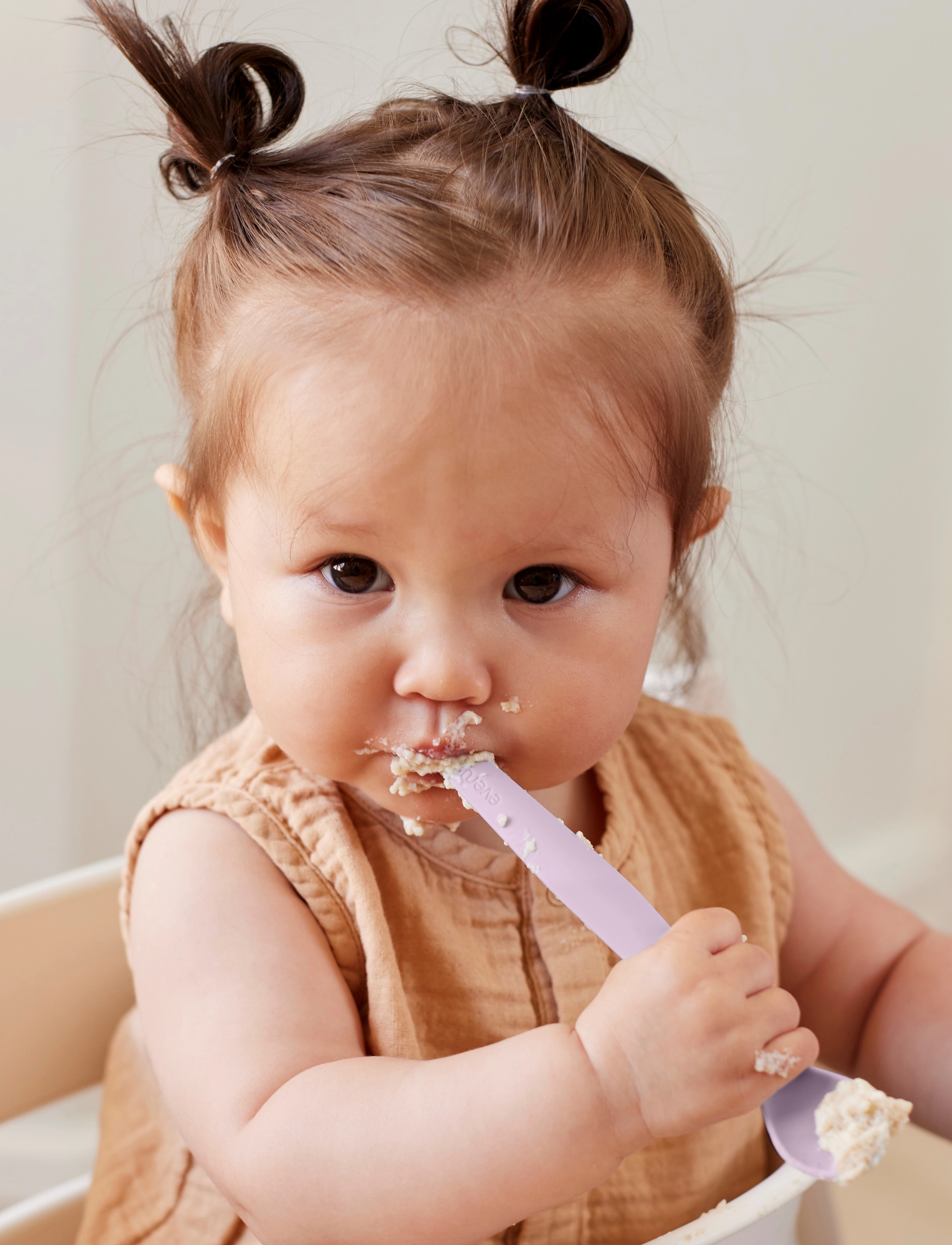 Everyday Baby - Silicone Baby Spoon Light Lavender - dinner sets - light lavender - 3