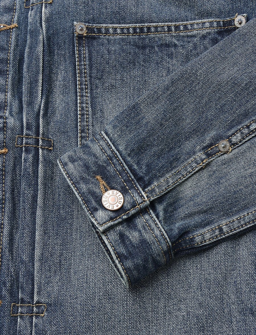 Evisu - EJ, PINK DAIKOKU DENIM JACKET - voodrita teksatagid - mid tone indigo - 3