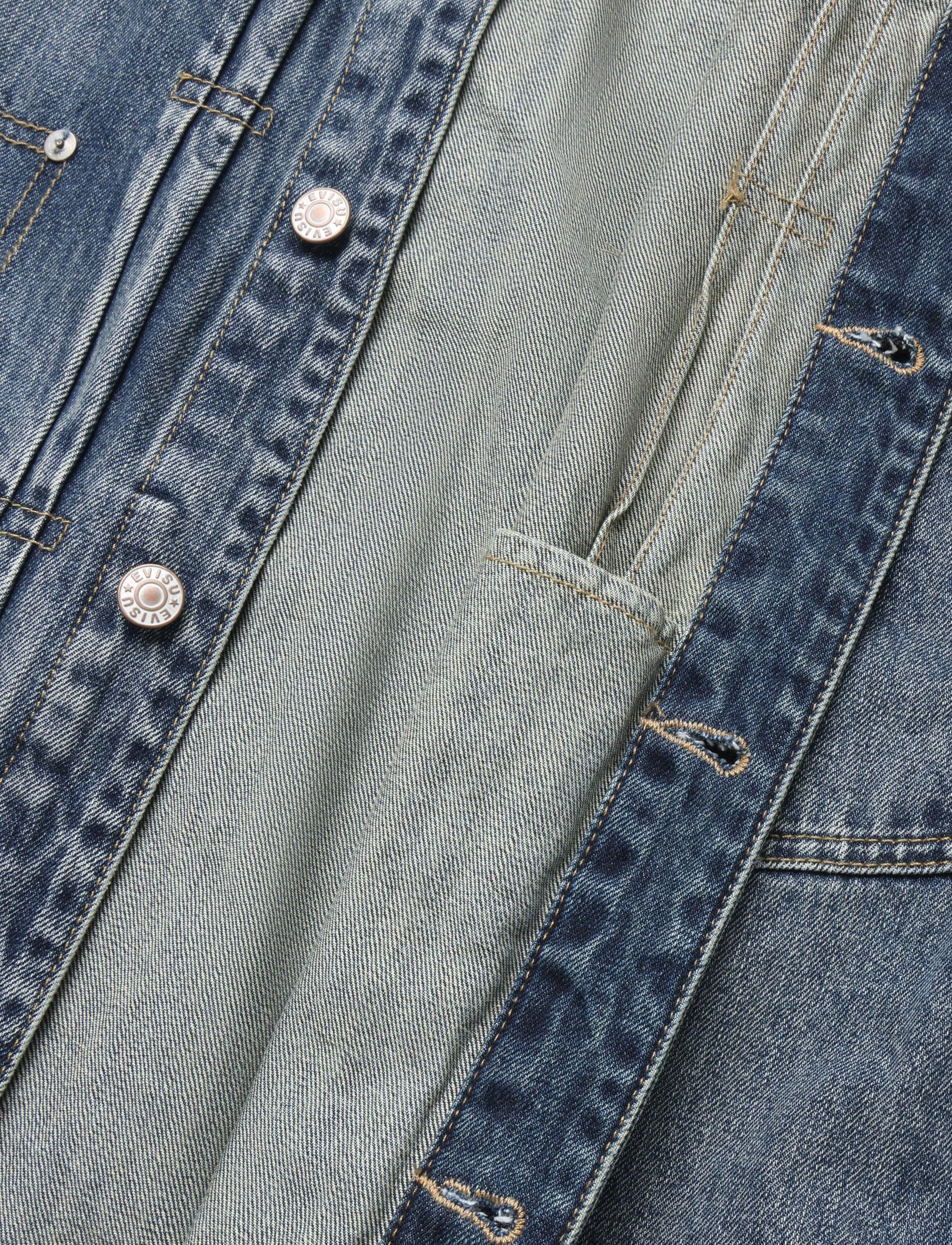 Evisu - EJ, PINK DAIKOKU DENIM JACKET - mid tone indigo - 4