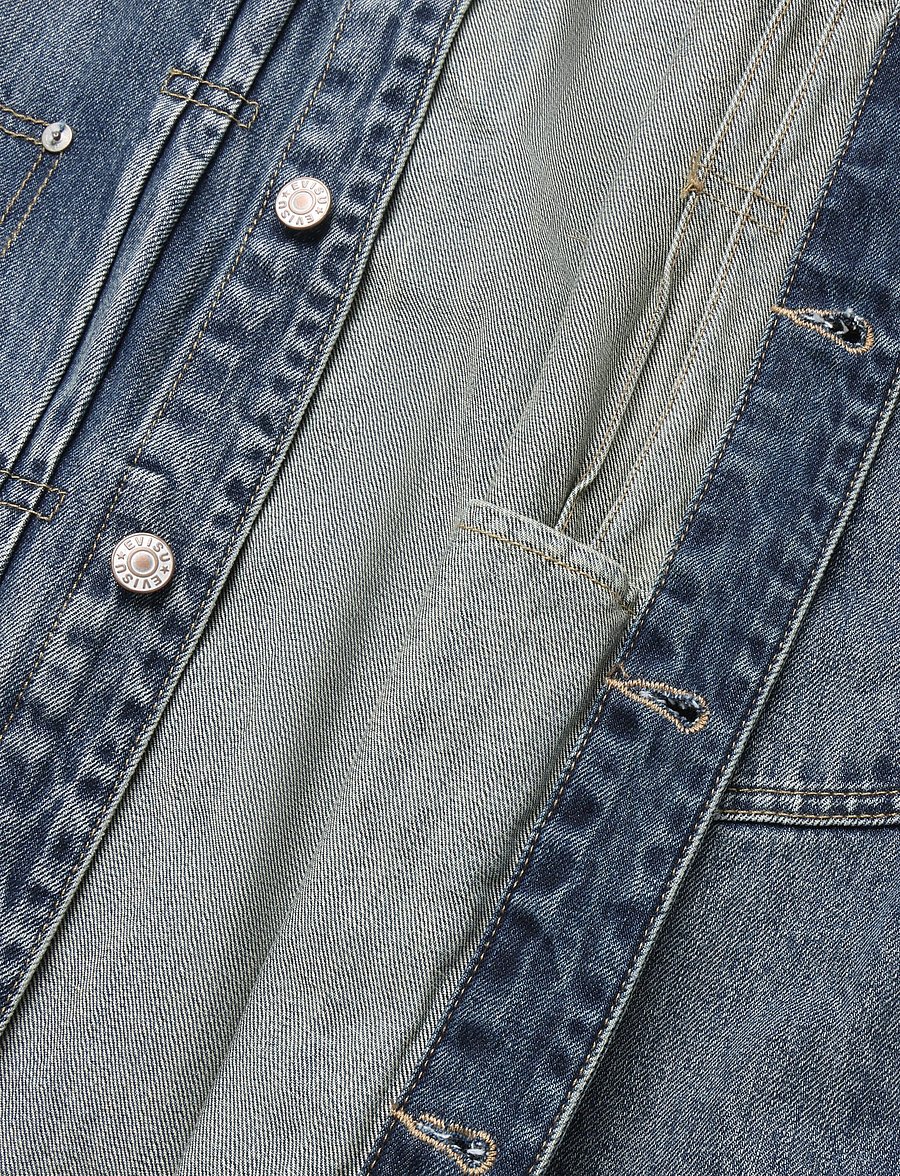 Evisu - EJ, PINK DAIKOKU DENIM JACKET - voodrita teksatagid - mid tone indigo - 4