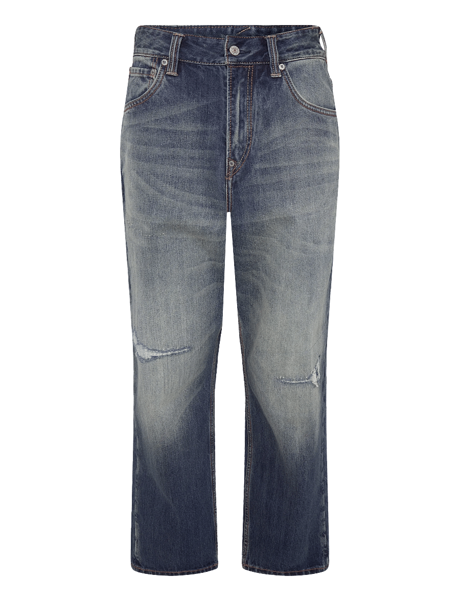 Evisu - EJ, PINK DAIKOKU RIPPED JEANS - normale jeans - mid tone indigo - 0