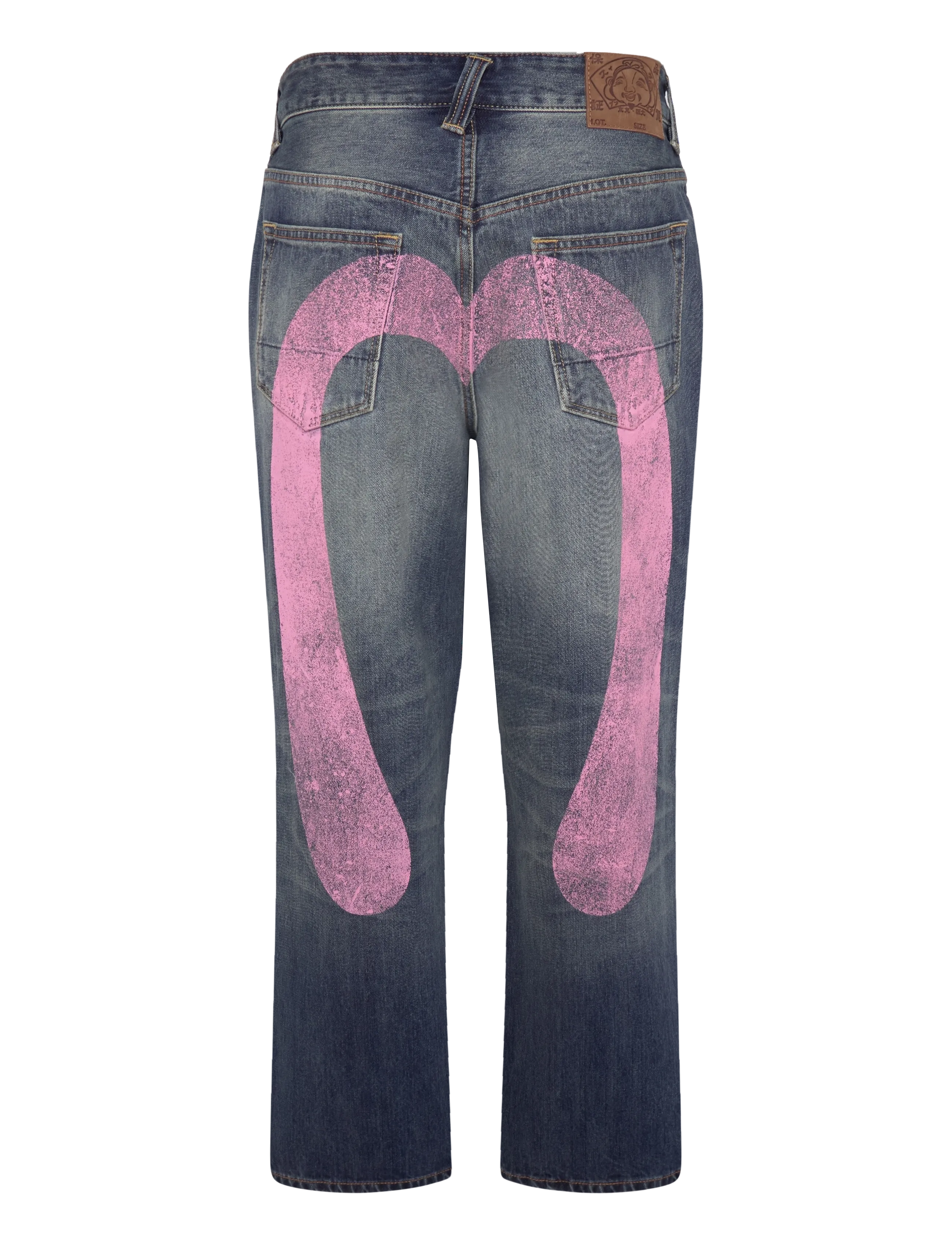 Evisu - EJ, PINK DAIKOKU RIPPED JEANS - normale jeans - mid tone indigo - 1