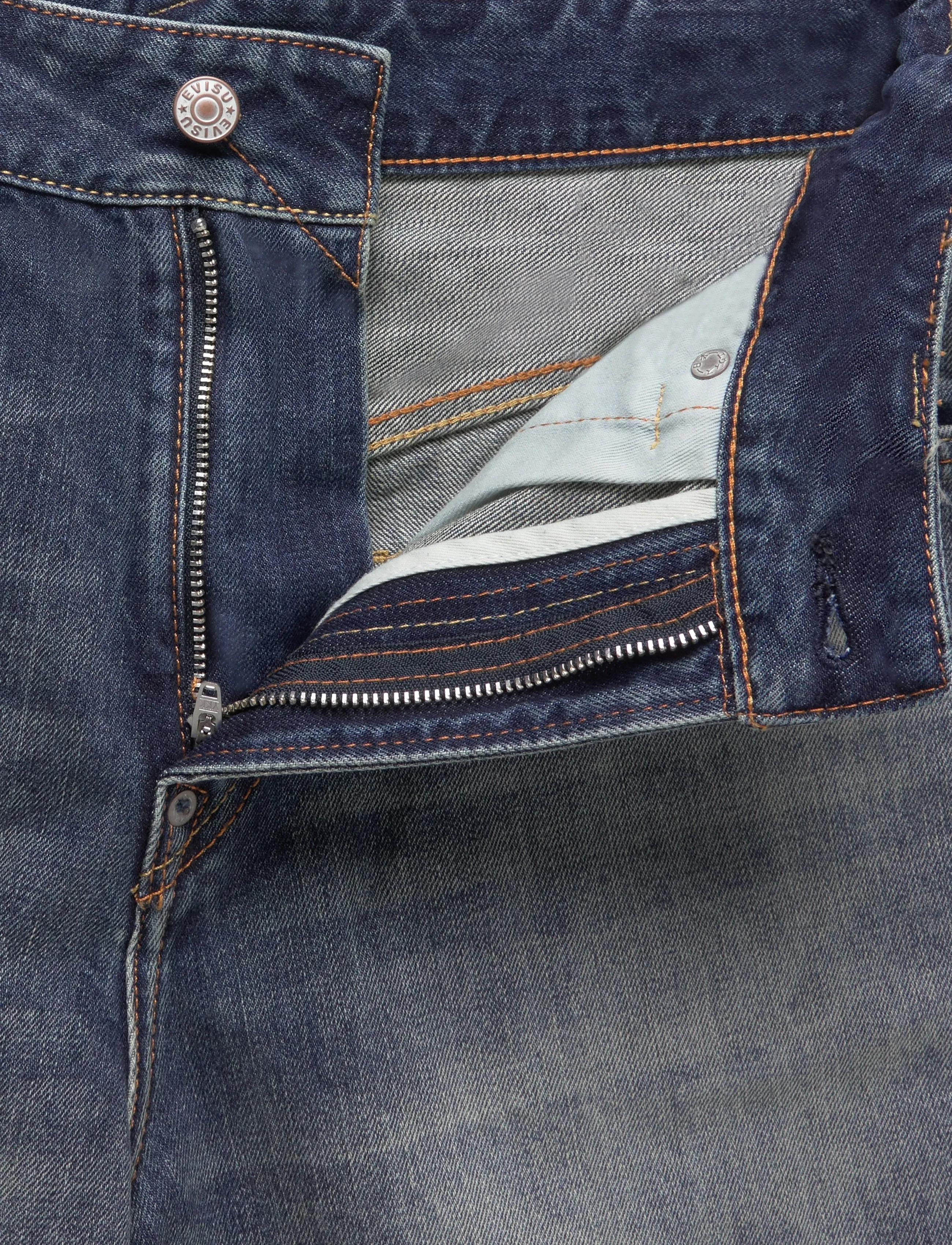 Evisu - EJ, PINK DAIKOKU RIPPED JEANS - normale jeans - mid tone indigo - 3