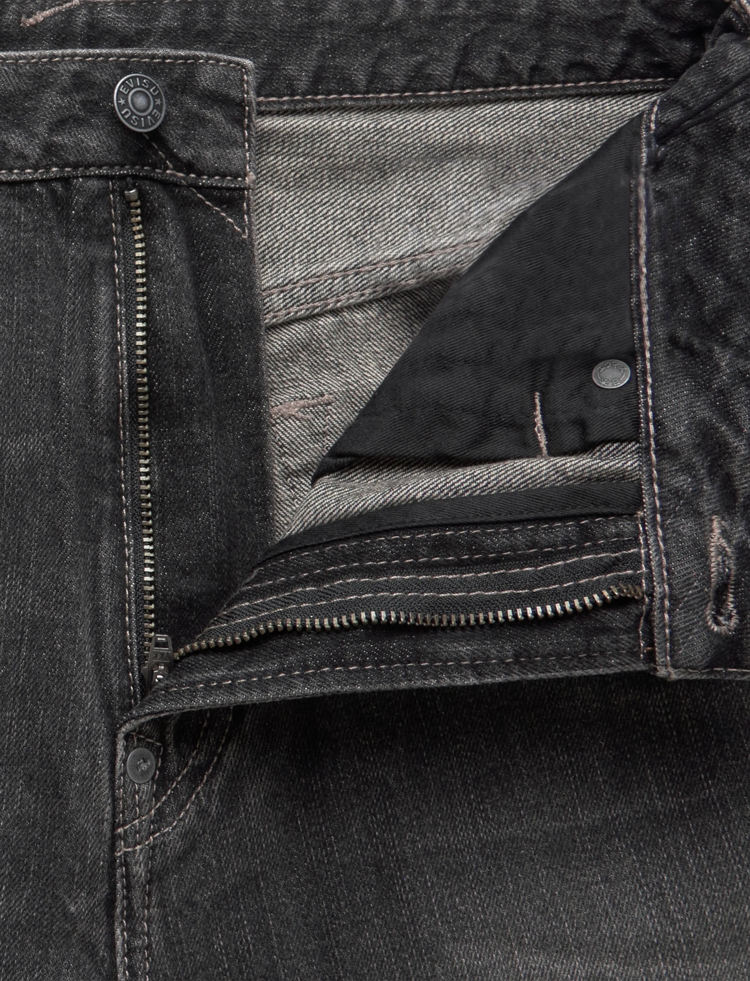 Evisu - EJ, ELECTRIC DAIKOKU JEANS - weite jeans - dark tone black denim - 3