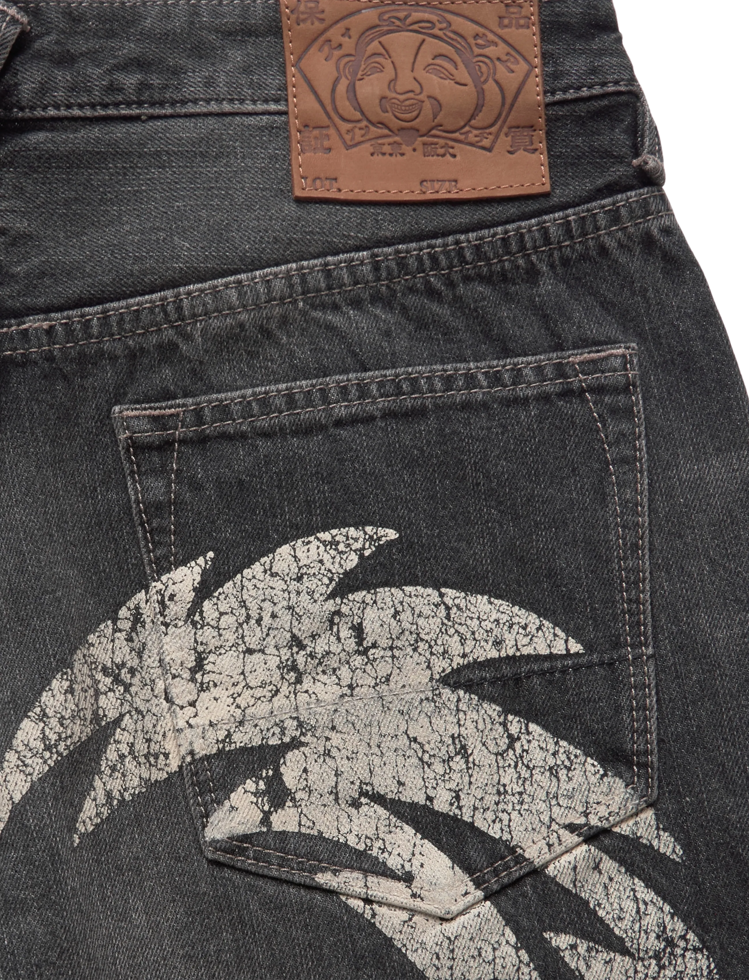 Evisu - EJ, ELECTRIC DAIKOKU JEANS - weite jeans - dark tone black denim - 4