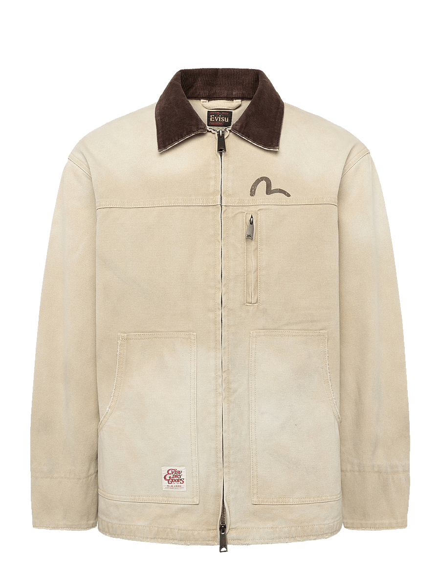 Evisu - EJ, VINTAGE CANVAS COVERALL JACKET - herbstjacken - beige - 0