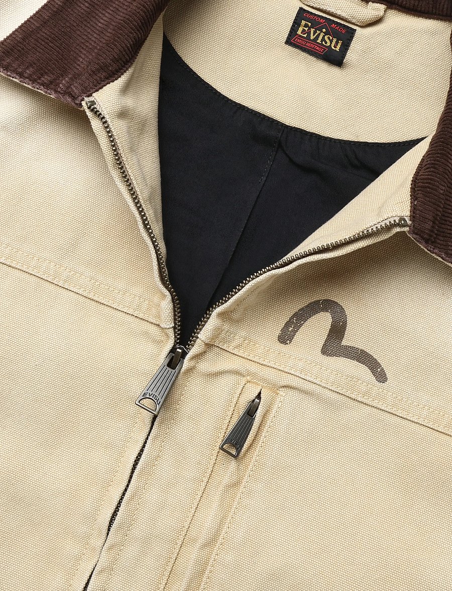 Evisu - EJ, VINTAGE CANVAS COVERALL JACKET - herbstjacken - beige - 2