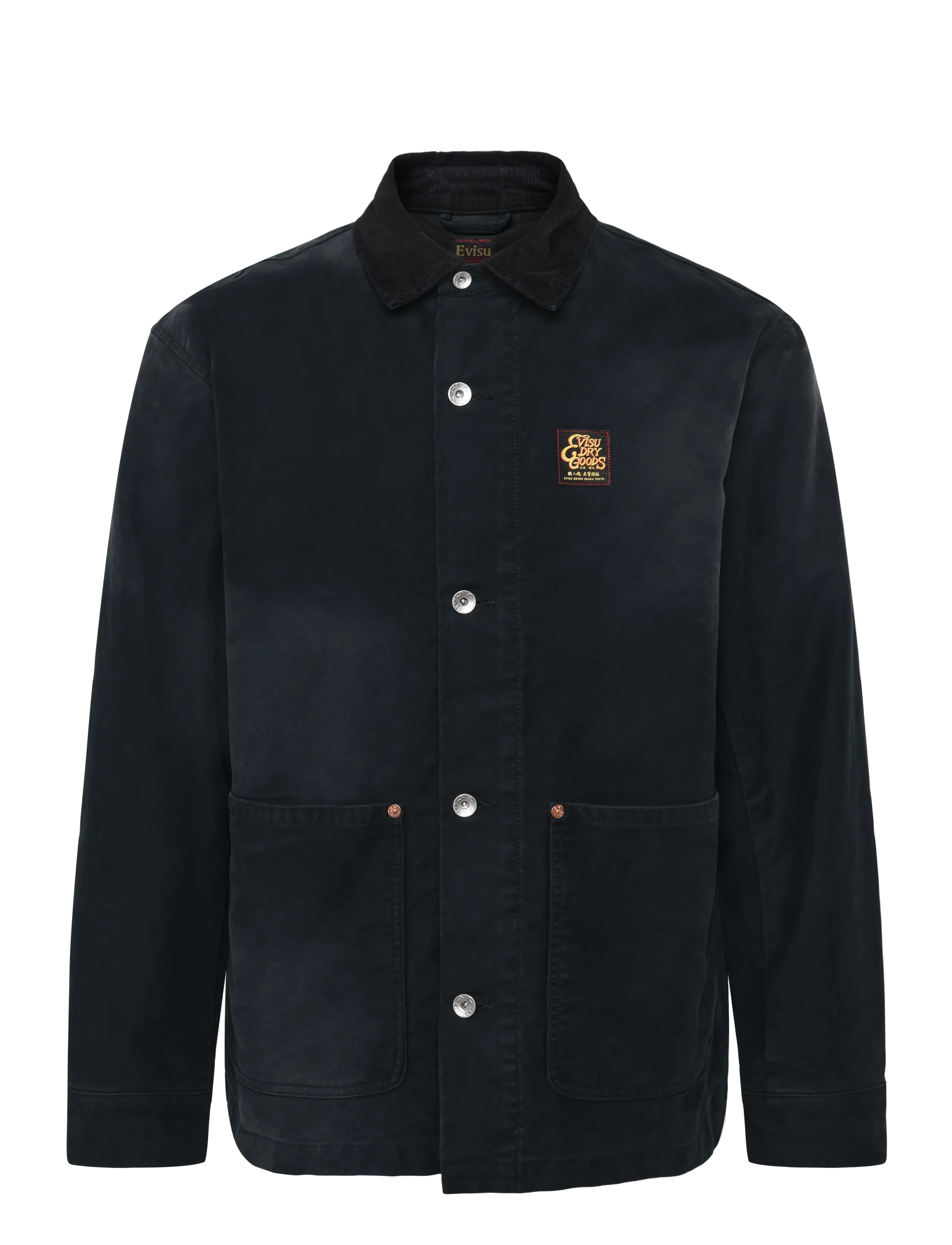 Evisu EJ, VINTAGE WASHED DAICOCK CHORE JACKET - Herbstgarderobe - BLACK / black