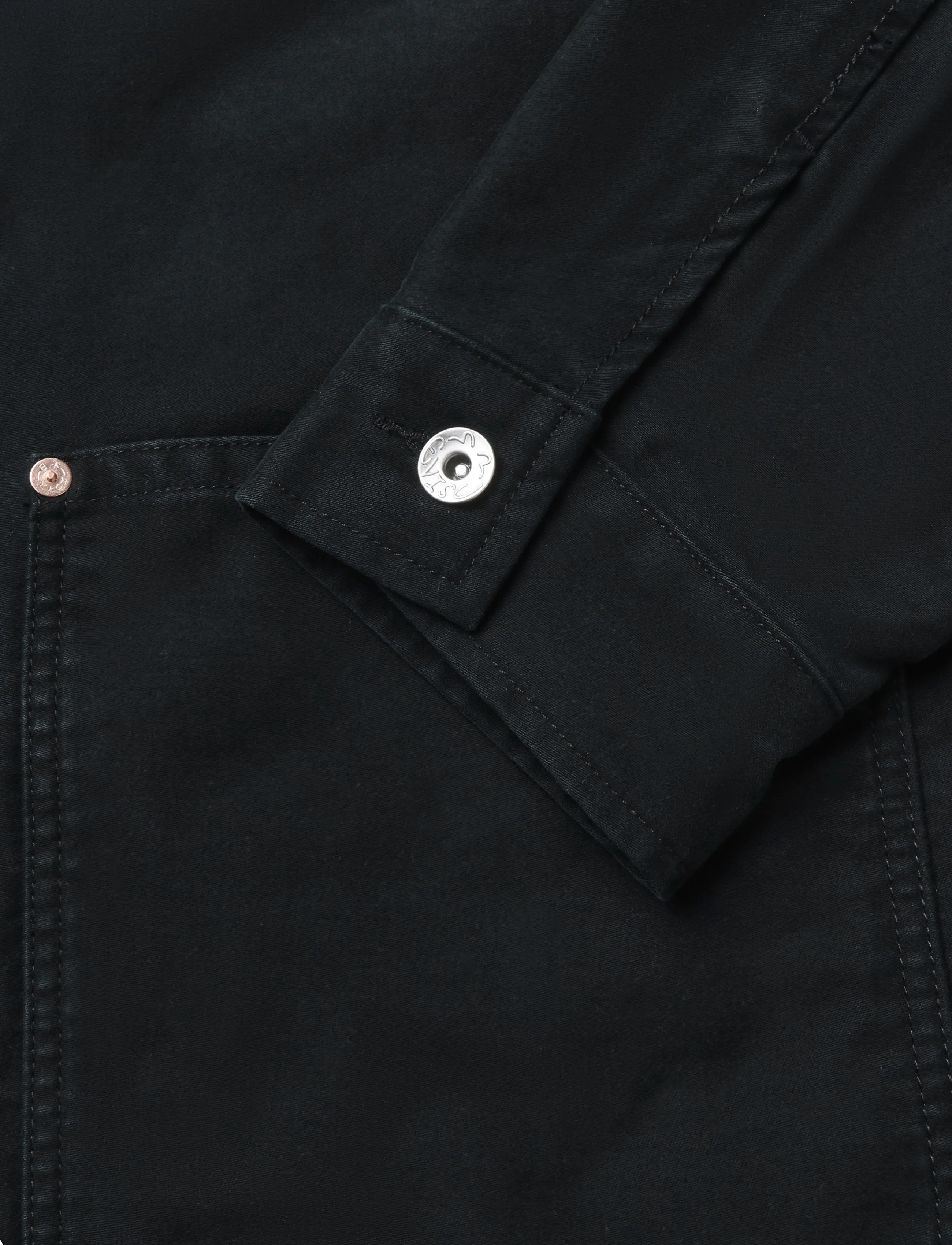Evisu - EJ, VINTAGE WASHED DAICOCK CHORE JACKET - herbstjacken - black - 3