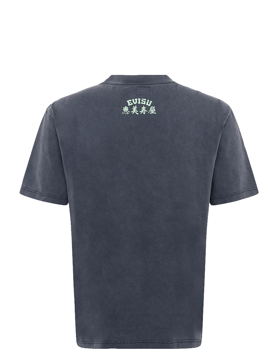 Evisu - EJ, VINTAGE SEAGULL S/S TEE - kurzärmelige t-shirts - dark navy - 1