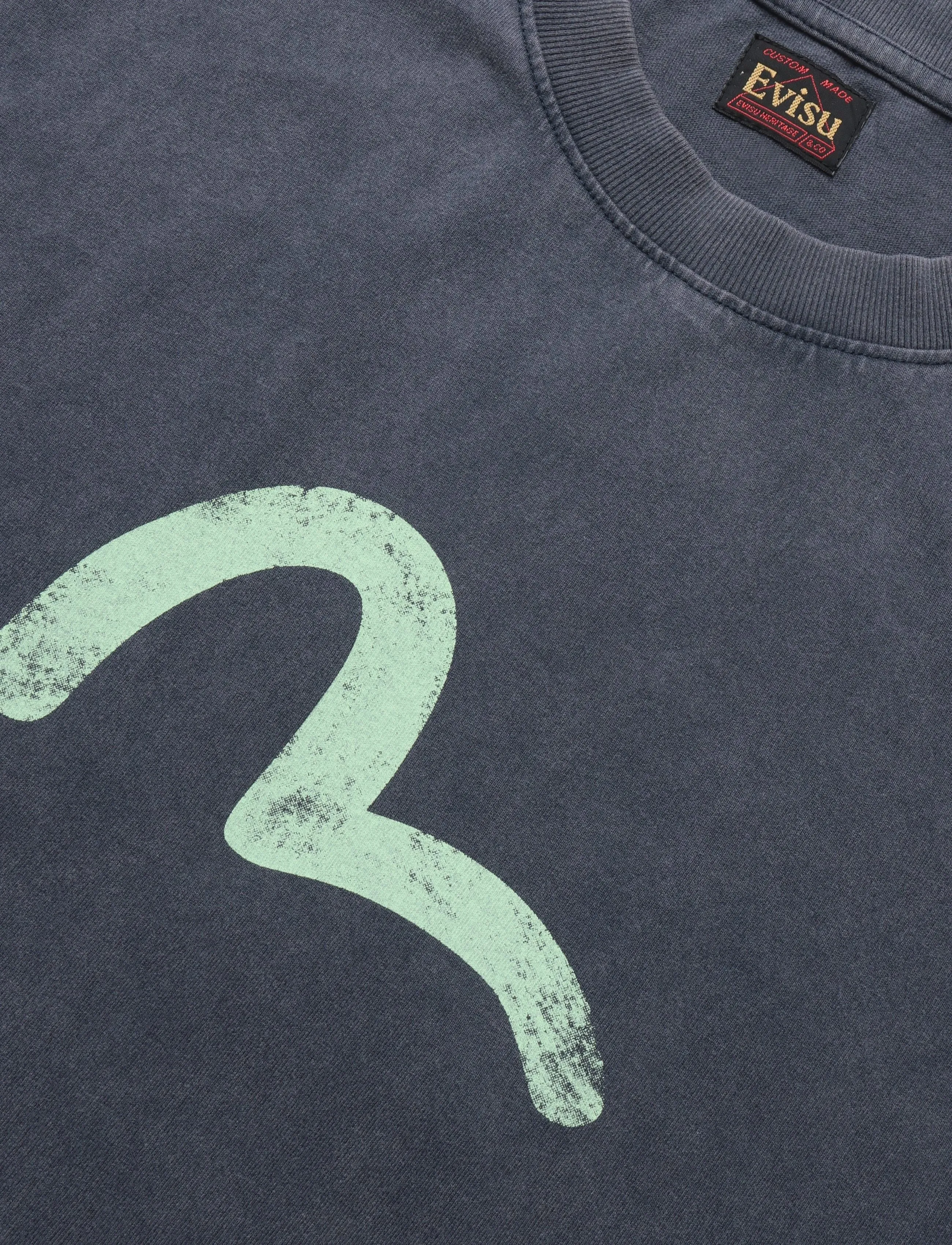 Evisu - EJ, VINTAGE SEAGULL S/S TEE - kurzärmelige t-shirts - dark navy - 2