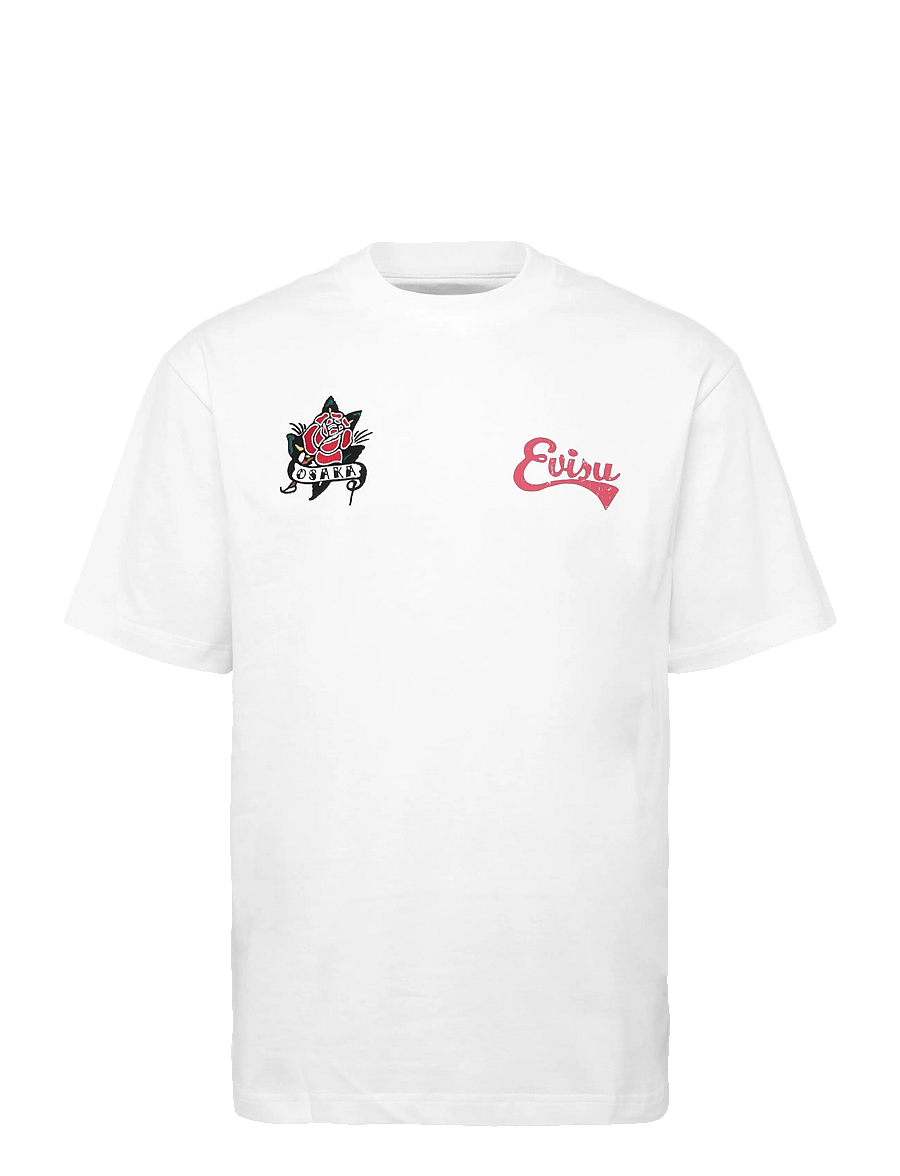 Evisu - EJ, OSAKA ROSE TEE - kurzärmelige t-shirts - white - 0