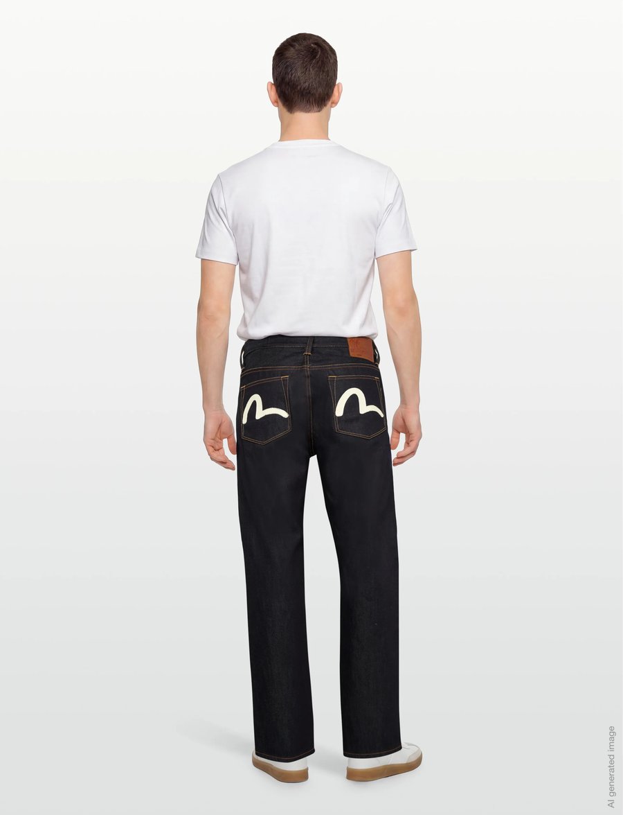 Evisu - WHITE SEAGULL PRINTED POCKET JEANS - regular jeans - raw indigo - 4