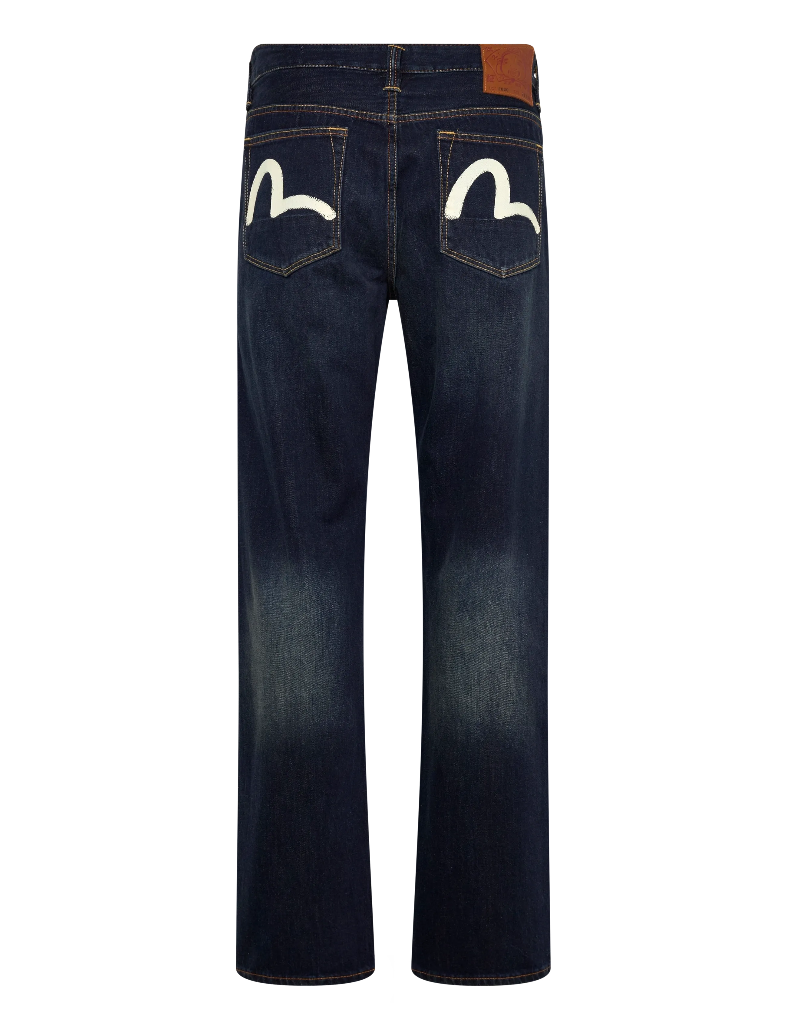 Evisu - ECRU SEAGULL PRINTED POCKET JEANS - suorat farkut - raw indigo - 2