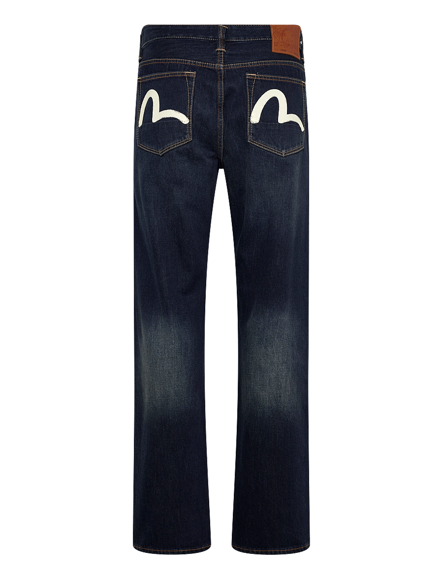 Evisu - ECRU SEAGULL PRINTED POCKET JEANS - suorat farkut - raw indigo - 2