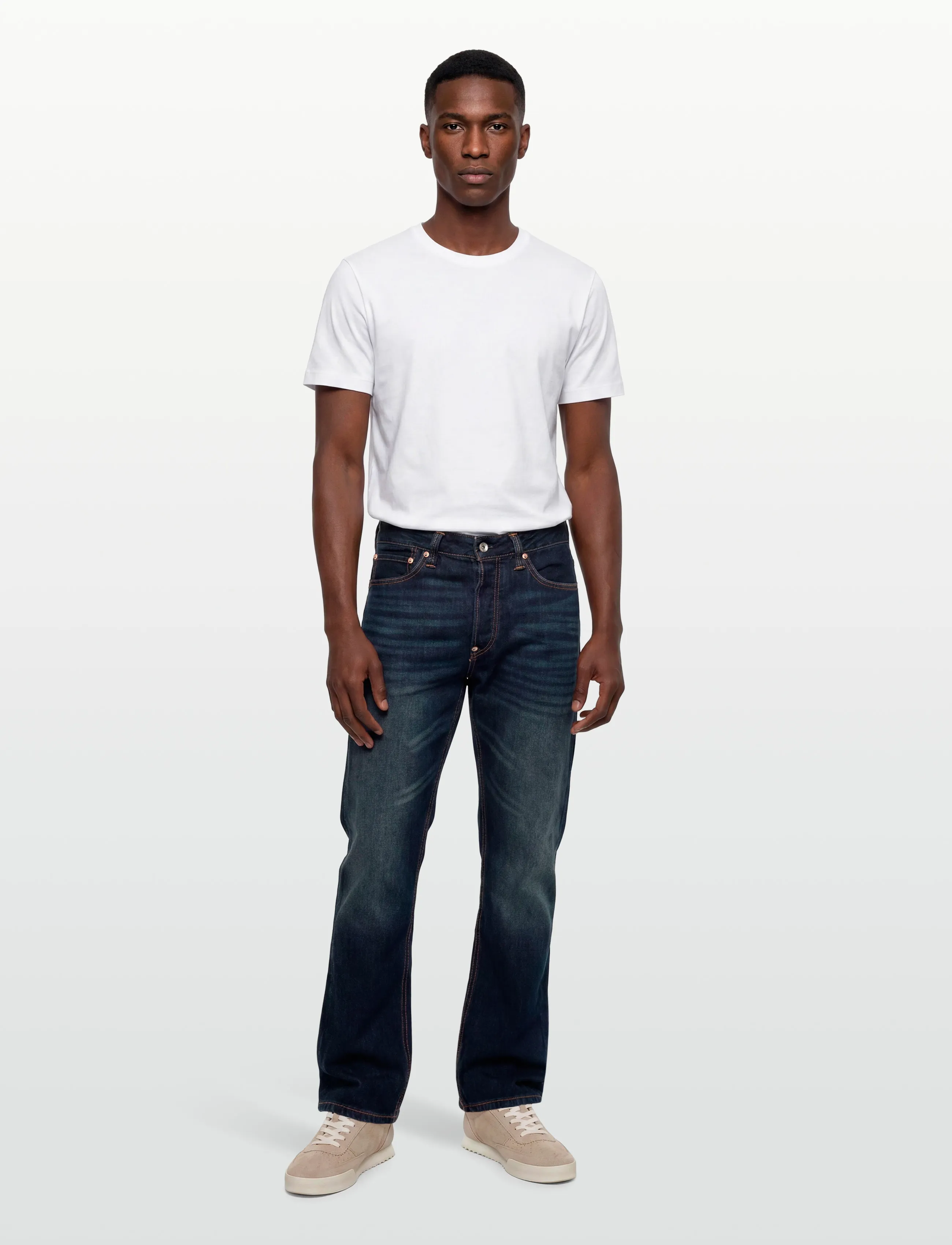 Evisu Ecru Seagull Printed Pocket Jeans, 34, Navy, Jeans > Almindelige, Herre