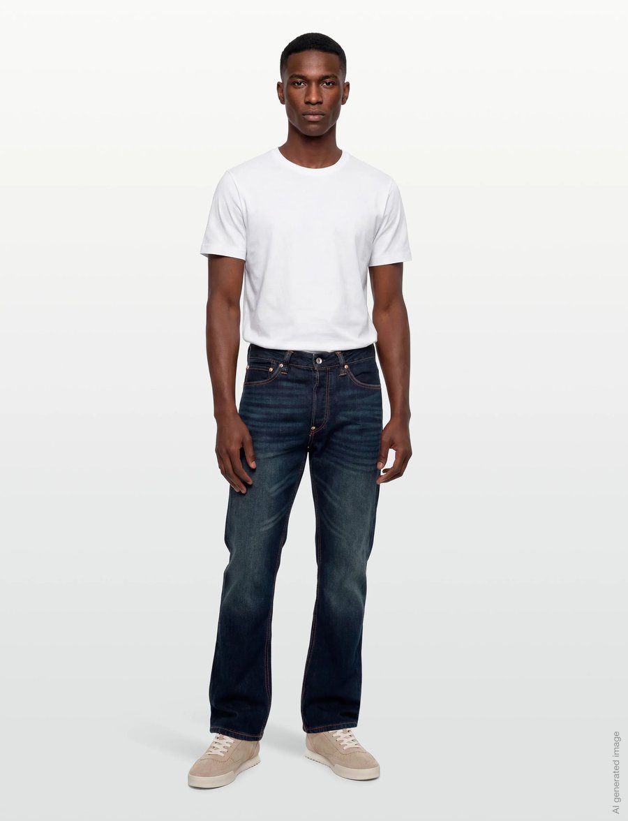 Evisu - ECRU SEAGULL PRINTED POCKET JEANS - suorat farkut - raw indigo - 0