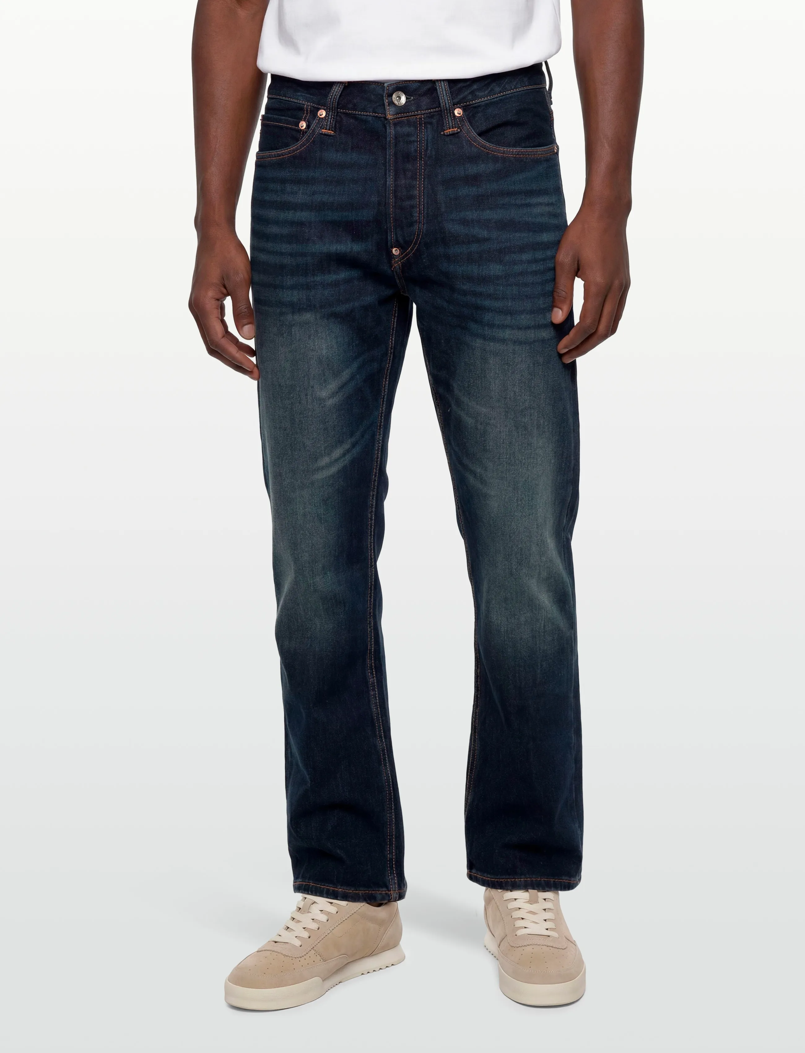 Evisu - ECRU SEAGULL PRINTED POCKET JEANS - suorat farkut - raw indigo - 3
