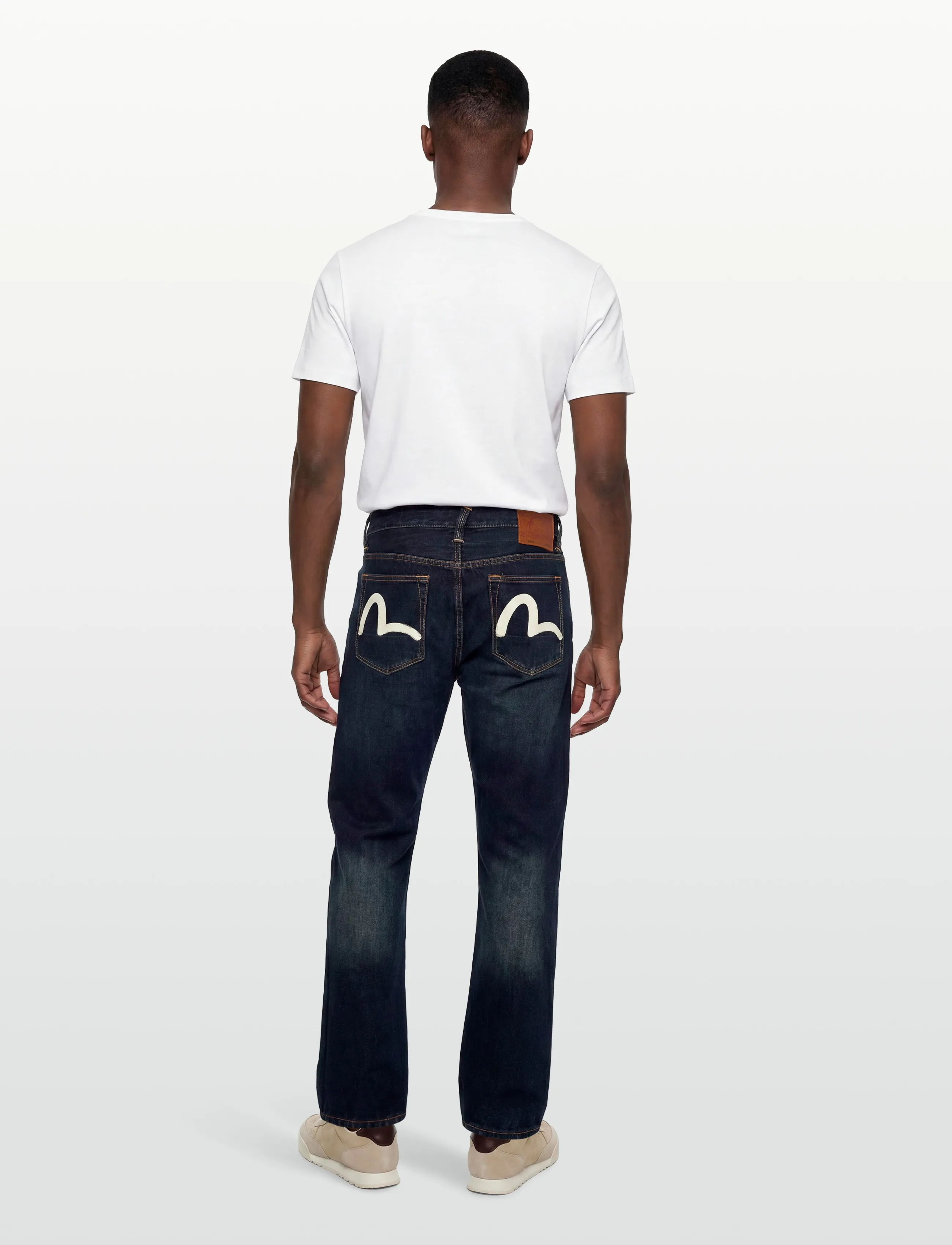 Evisu - ECRU SEAGULL PRINTED POCKET JEANS - suorat farkut - raw indigo - 4