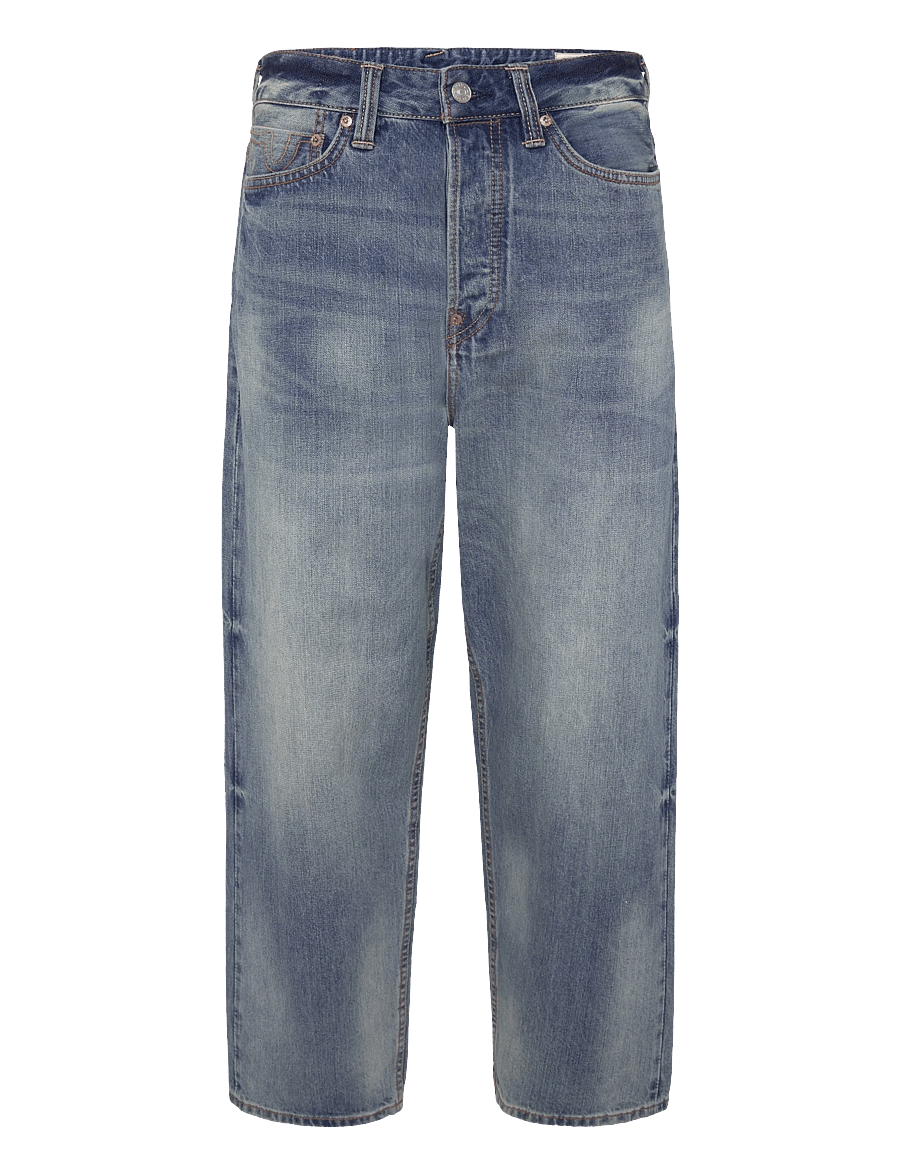 Evisu - HT, ECRU DAICOCK PRINTED JEANS - weite jeans - mid tone indigo - 0