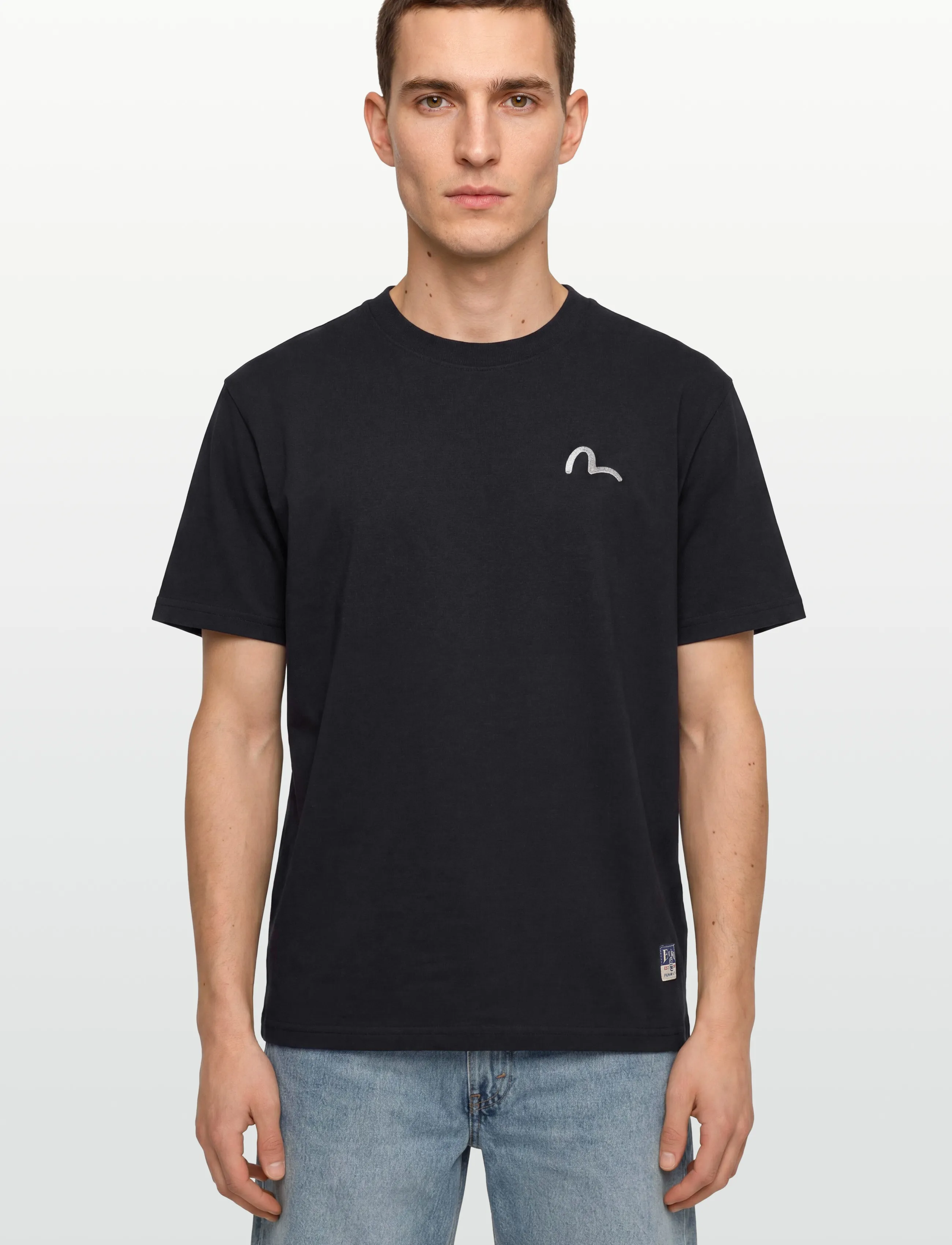 Evisu - SEAGULL EMB. SS TEE - kortärmade t-shirts - black - 3