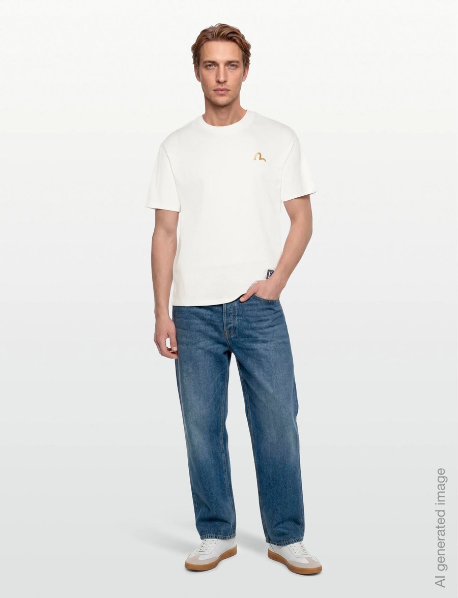 Evisu - HT, SEAGULL EMB. SS TEE - short-sleeved t-shirts - off white - 0