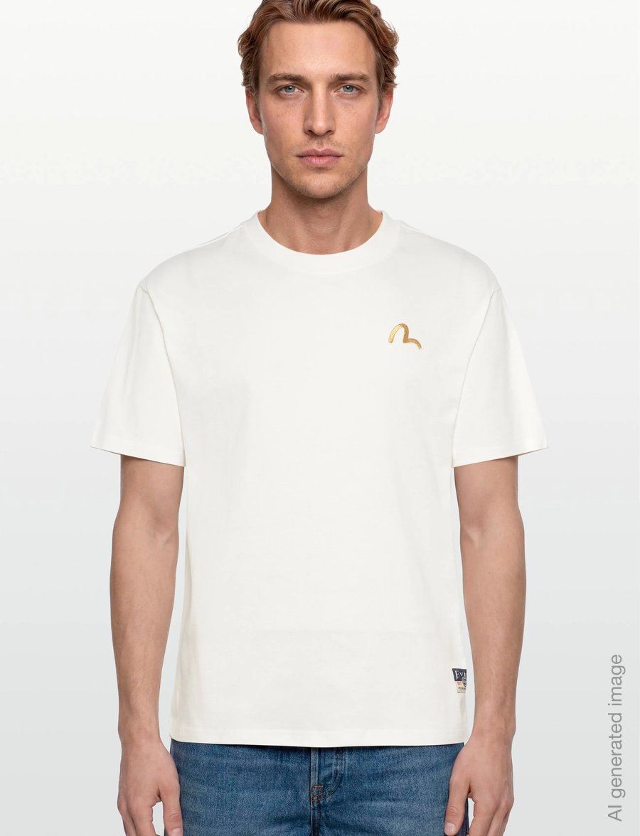 Evisu - HT, SEAGULL EMB. SS TEE - short-sleeved t-shirts - off white - 3
