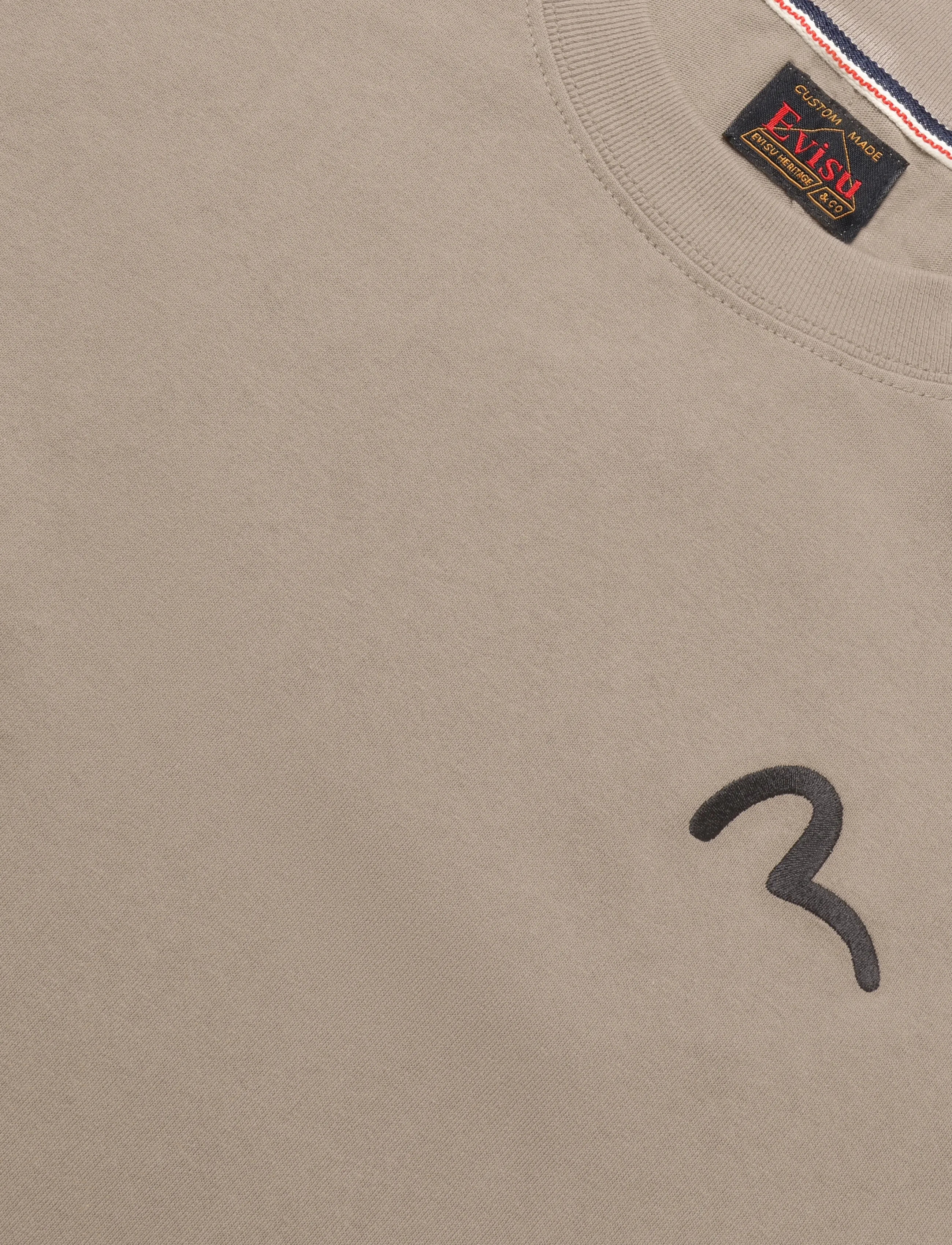 Evisu - HT, SEAGULL EMB. SS TEE - kortærmede t-shirts - taupe - 2