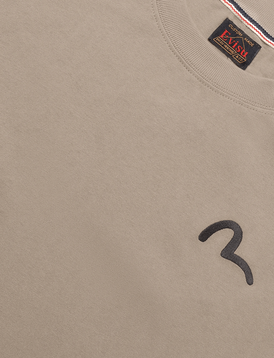 Evisu - HT, SEAGULL EMB. SS TEE - kortærmede t-shirts - taupe - 2