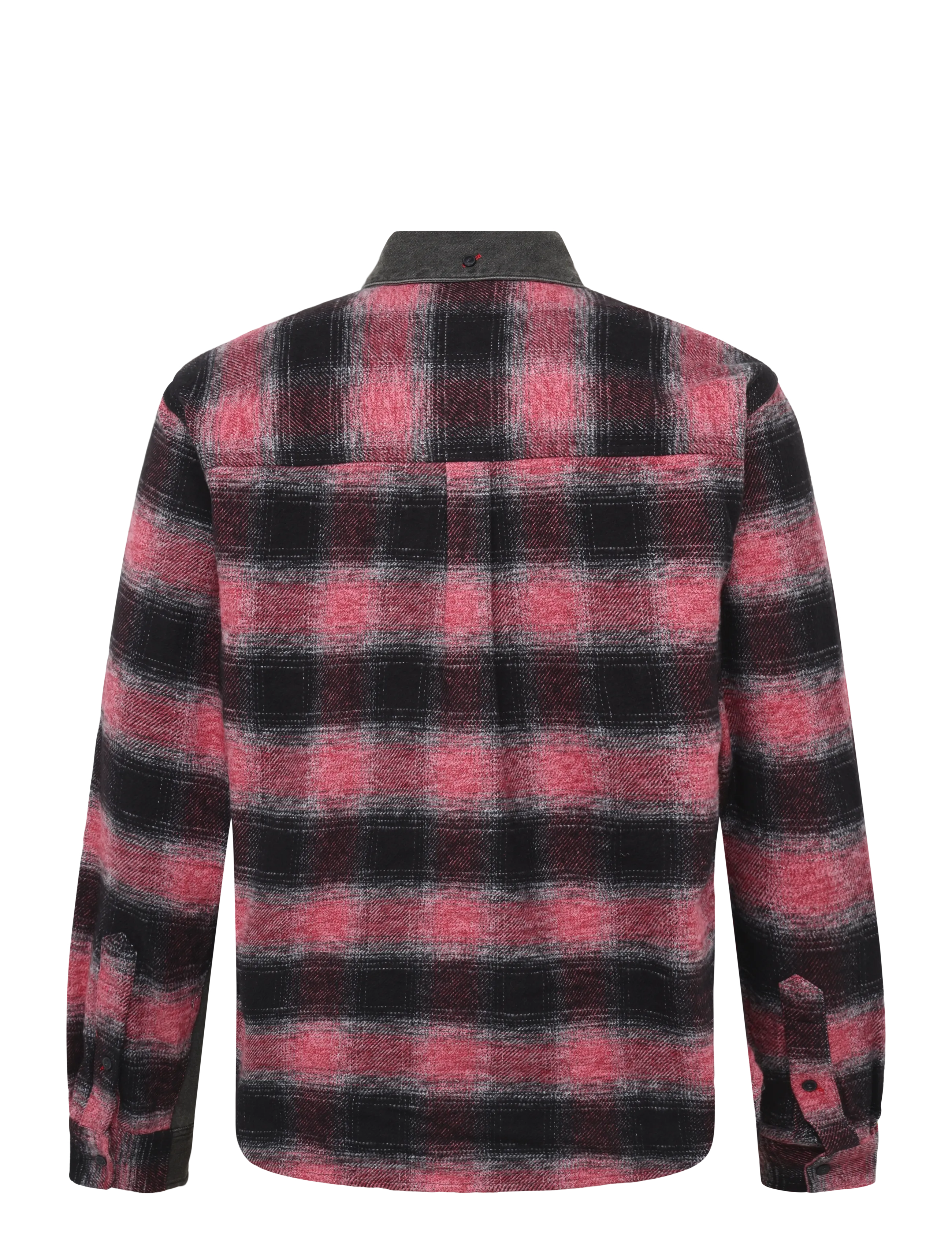 Evisu - HT, FABRIC BLOCKING LS DENIM SHIRT - karierte hemden - dark tone black denim - 1
