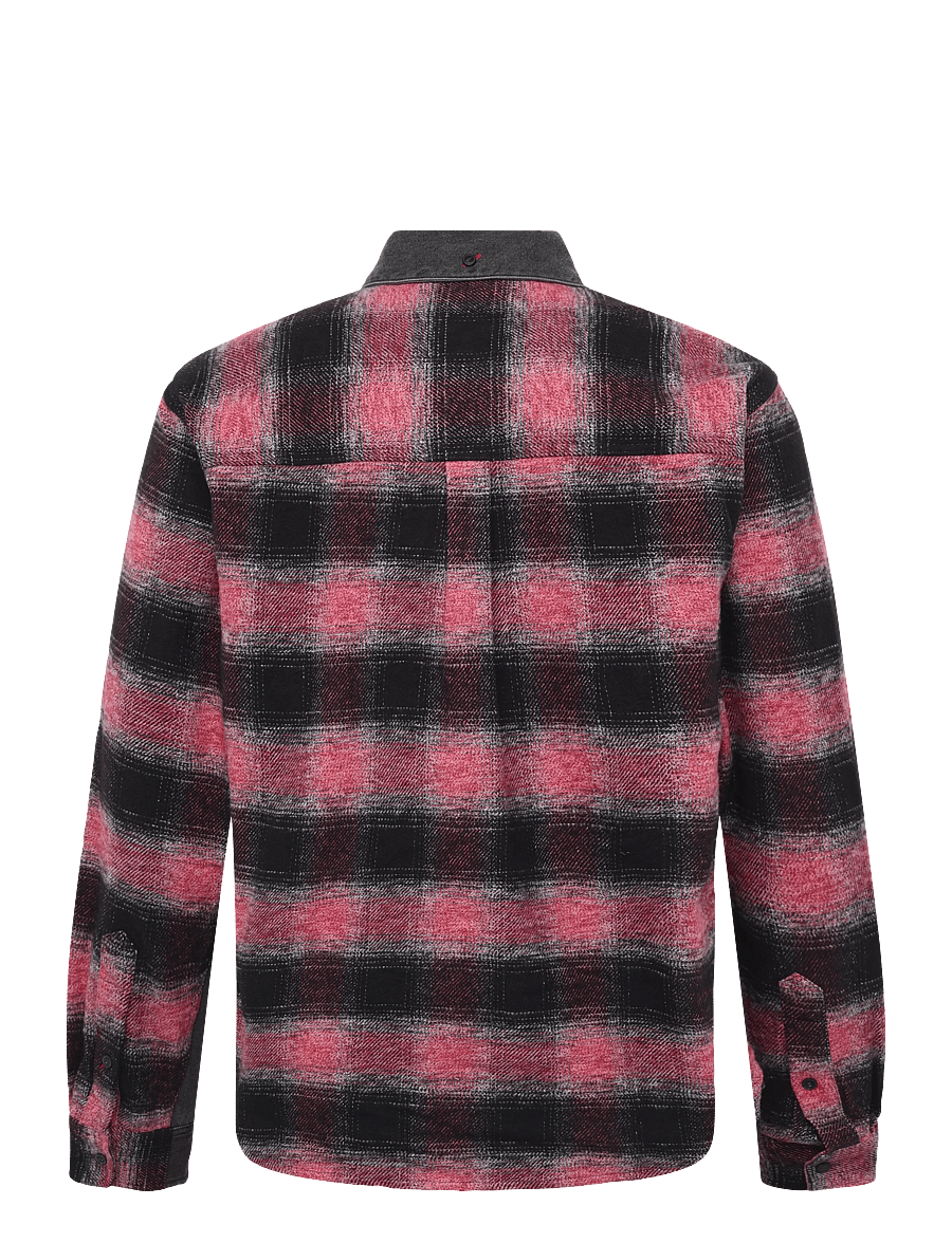 Evisu - HT, FABRIC BLOCKING LS DENIM SHIRT - karierte hemden - dark tone black denim - 1