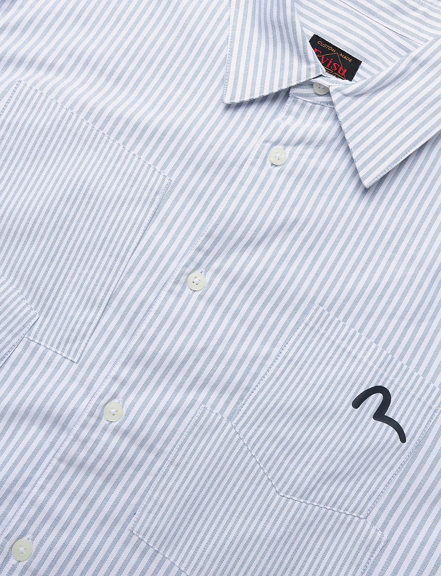 Evisu - HT, MULTI-POCKET LS STRIPED OXFORD SHIRT - gestreifte hemden - navy stripe - 2