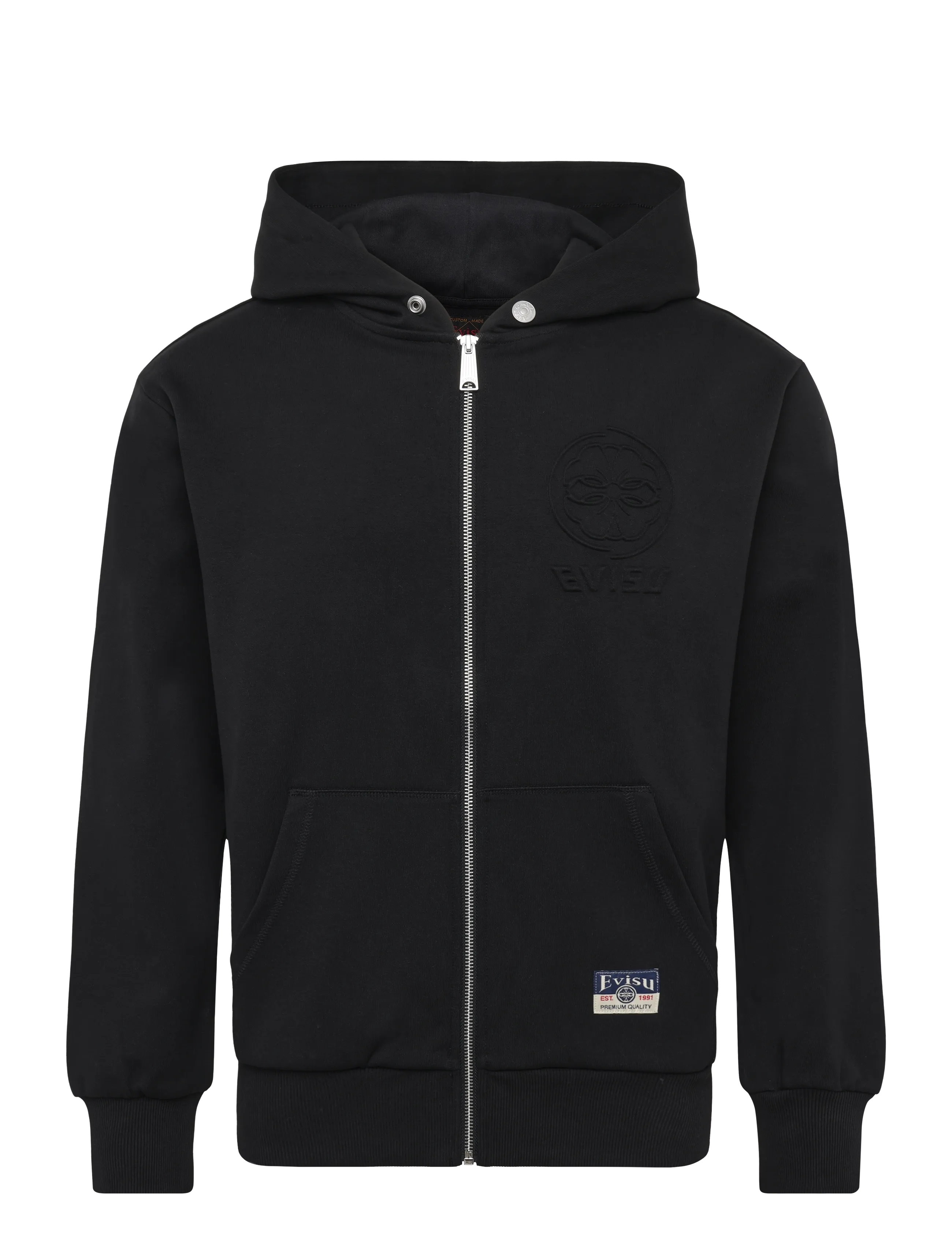 Evisu HT, EMBOSS LOGO ZIP-UP HOODIE - Sweatshirts - BLACK / black