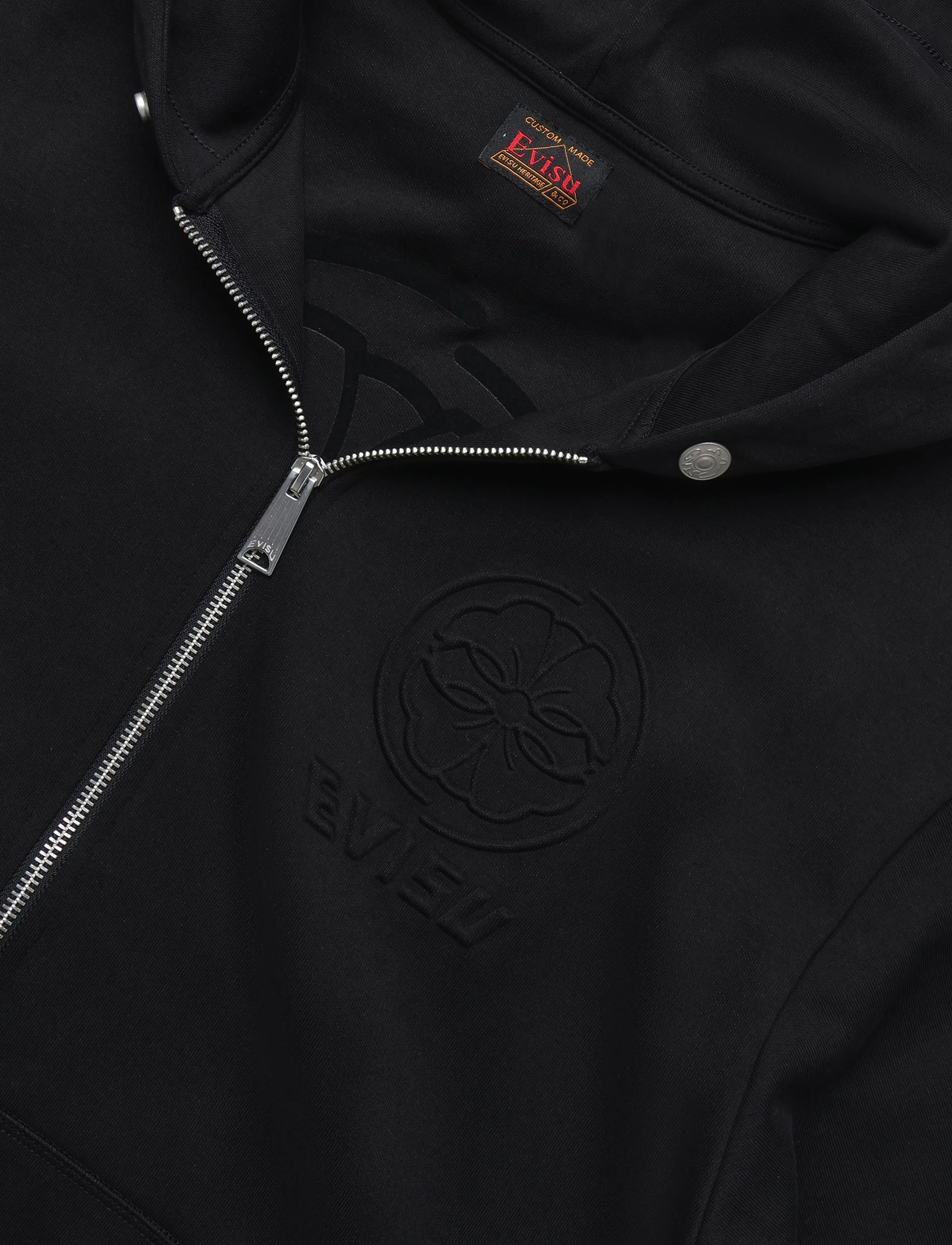 Evisu - HT, EMBOSS LOGO ZIP-UP HOODIE - kapuzenpullover - black - 2