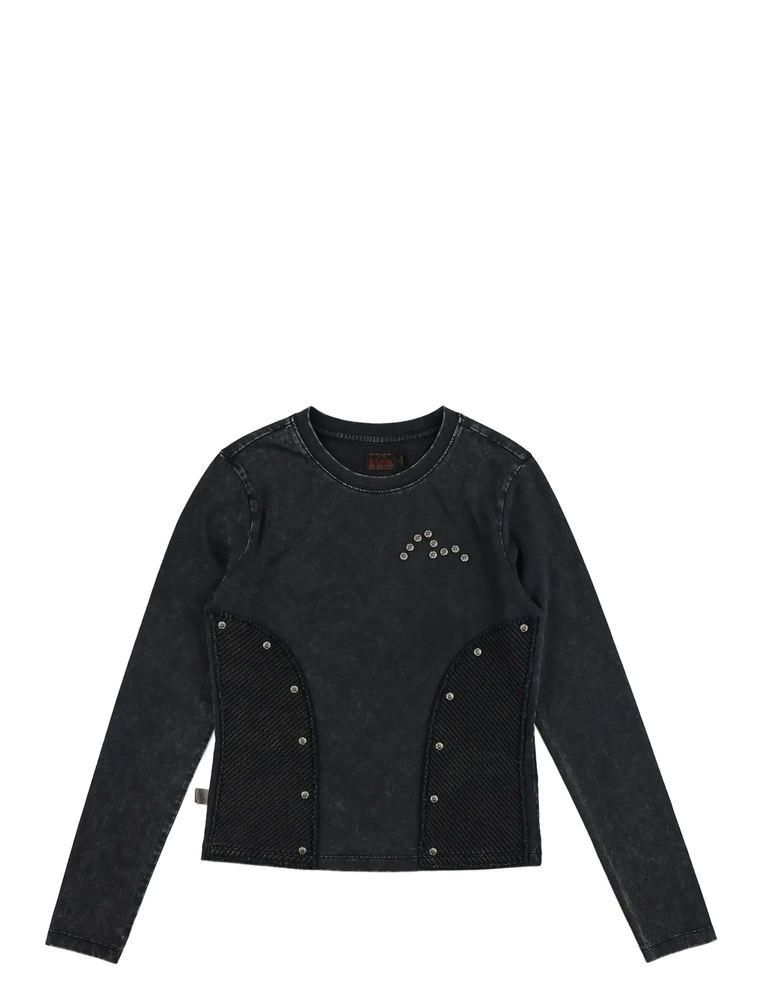 Evisu Ht, Knit Patch Top, Kvinder, Langærmet Strik Patch Top, Grå, Str: L