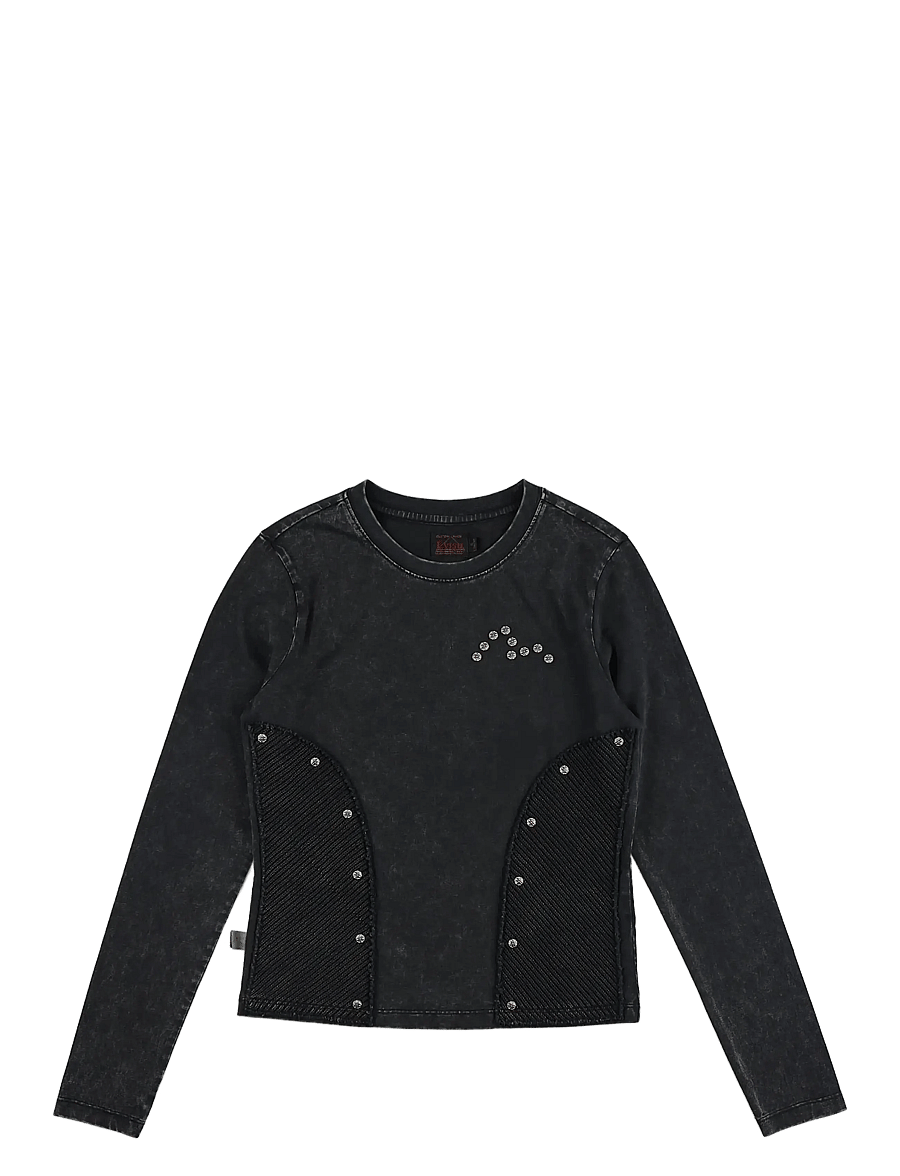 Evisu - HT, KNIT PATCH TOP - langärmlige tops - charcoal - 0
