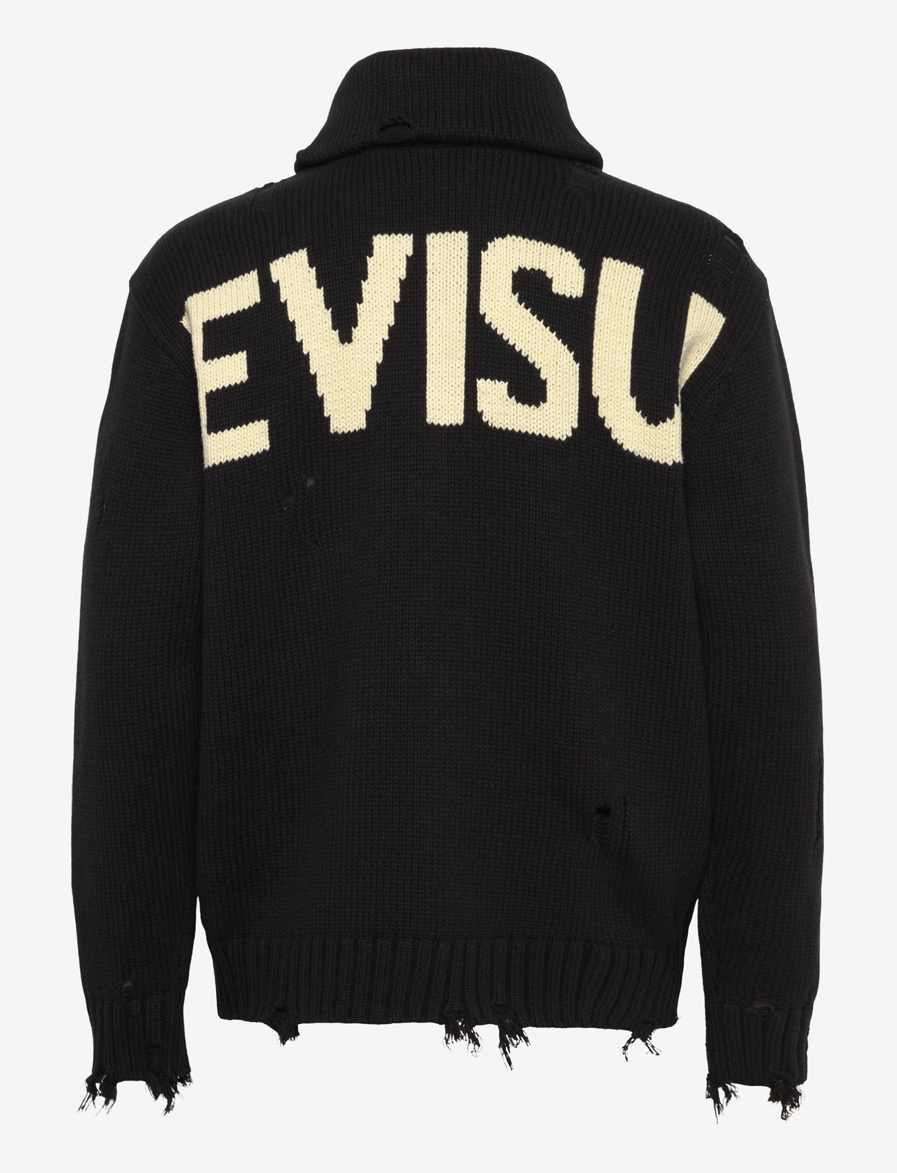 Evisu - COTTON BLEND COWICHAN CARDIGAN JACKET - fullzip strik - black - 1
