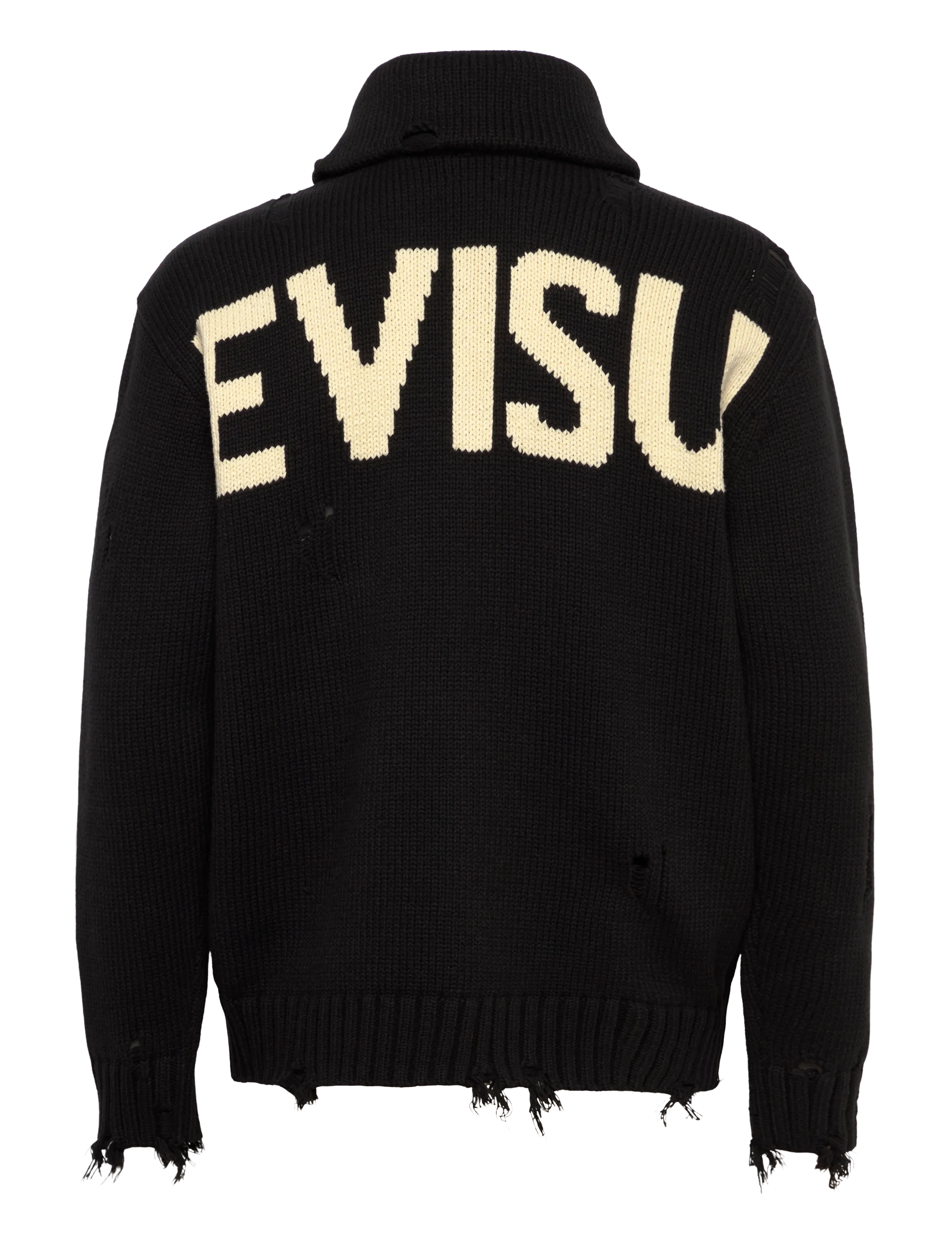 Evisu - COTTON BLEND COWICHAN CARDIGAN JACKET - full zip tröjor - black - 1