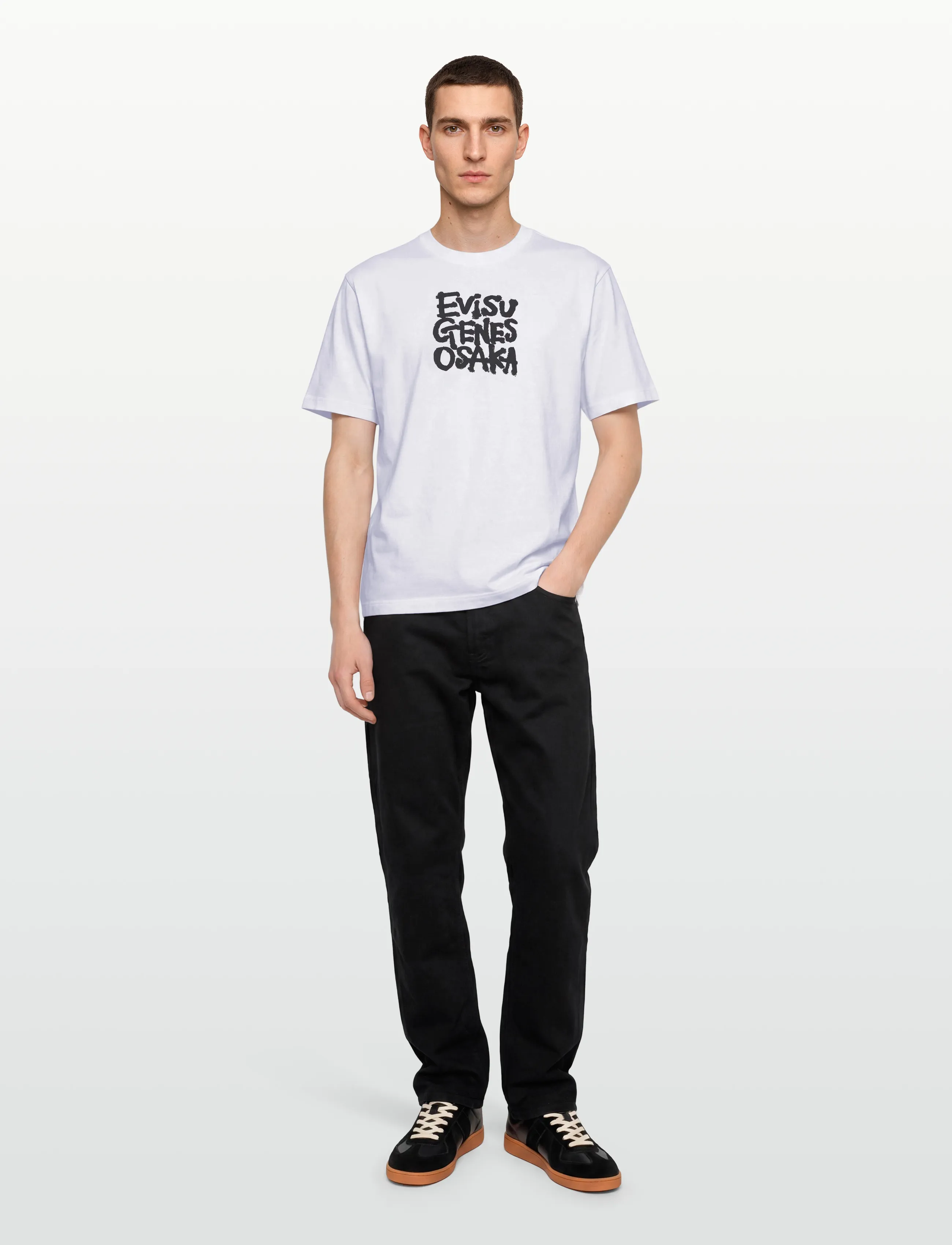 Evisu VINTAGE BUTTERFLY S/S TEE - Kortärmade t-shirts - WHITE / white