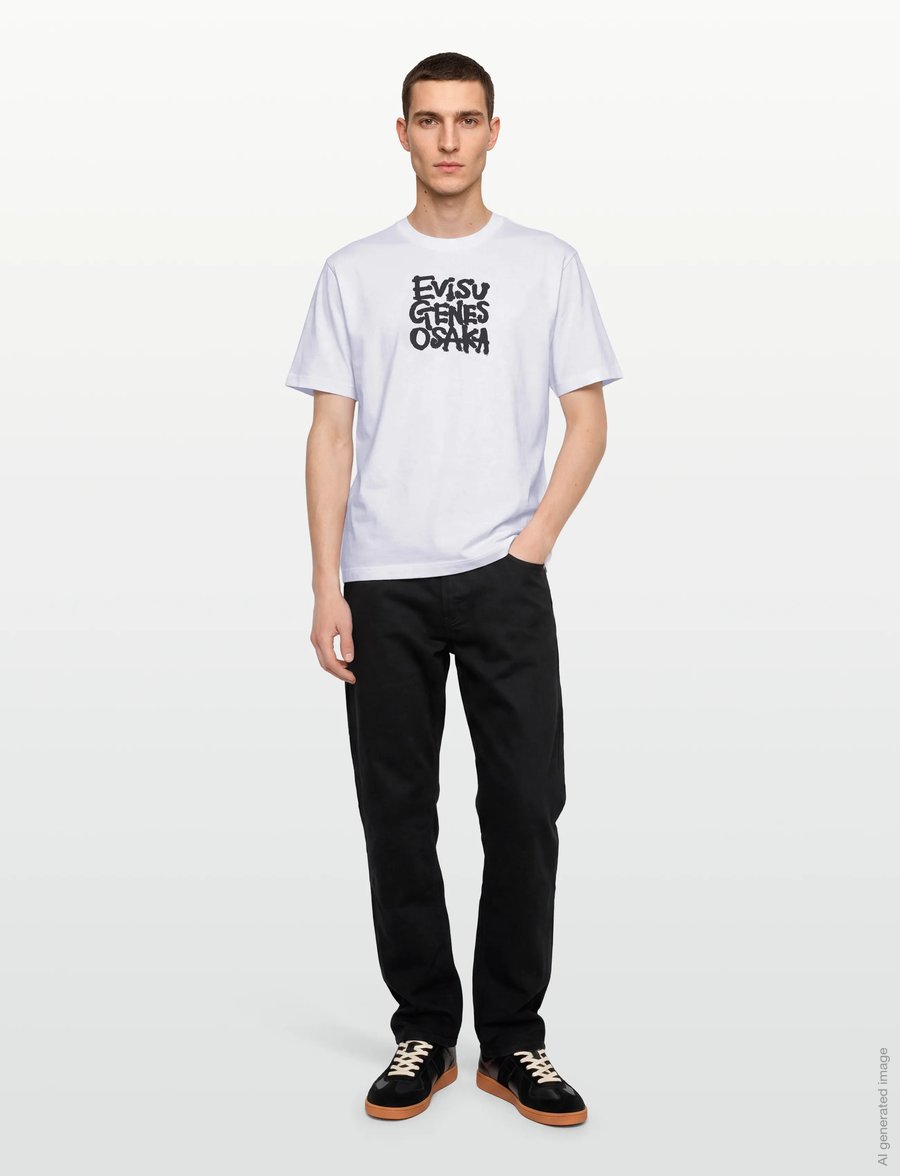 Evisu - VINTAGE BUTTERFLY S/S TEE - kurzärmelige t-shirts - white - 0
