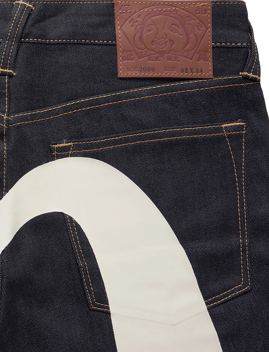 Evisu - HT, 2000, DAICOCK PRINTED JEANS - normale jeans - raw indigo - 4