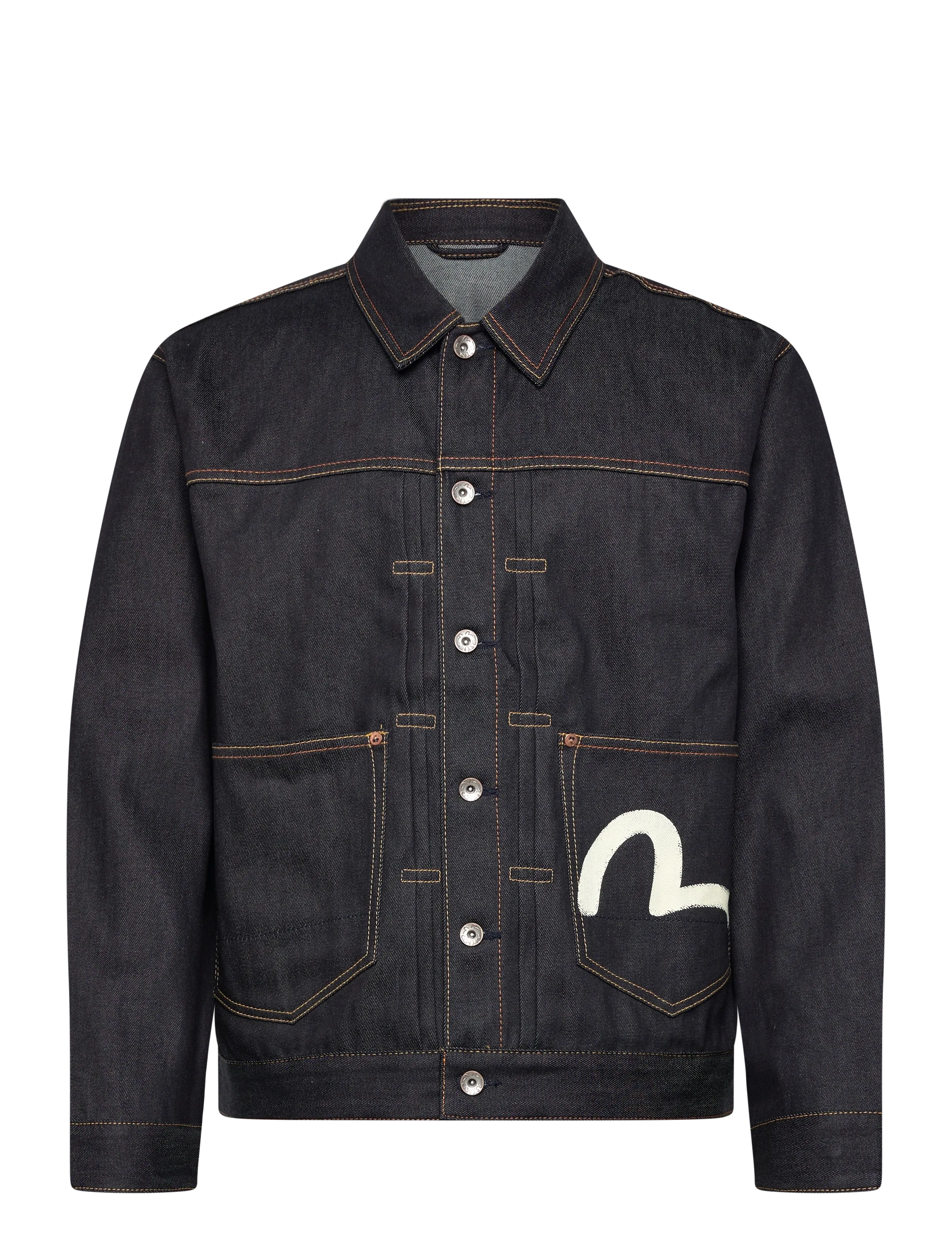 Evisu ECRU SEAGULL PRINTED DENIM JACKET - Ofodrade jeansjackor - RAW INDIGO / navy