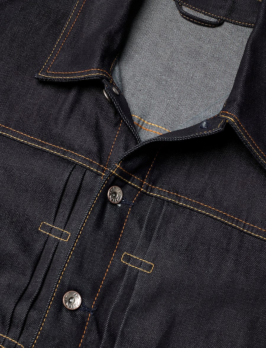 Evisu - ECRU SEAGULL PRINTED DENIM JACKET - ofodrade jeansjackor - raw indigo - 5