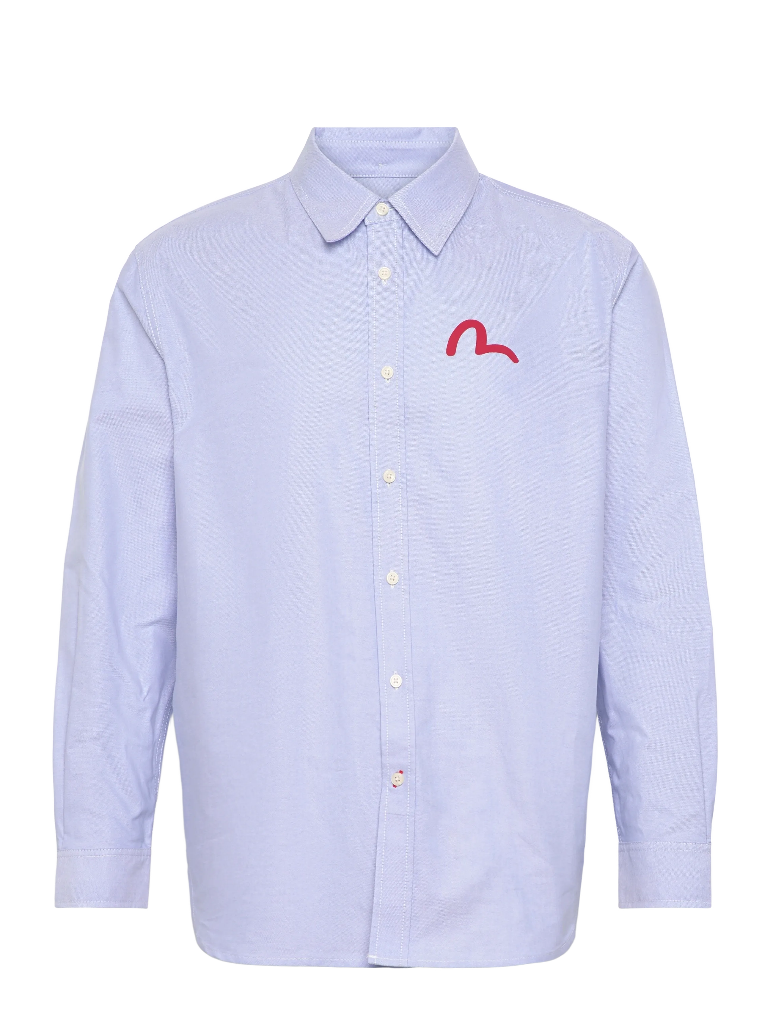 Evisu LS OXFORD SHIRT W/ BLACK SEAGULL PRINT - Shirts - BLUE / blue